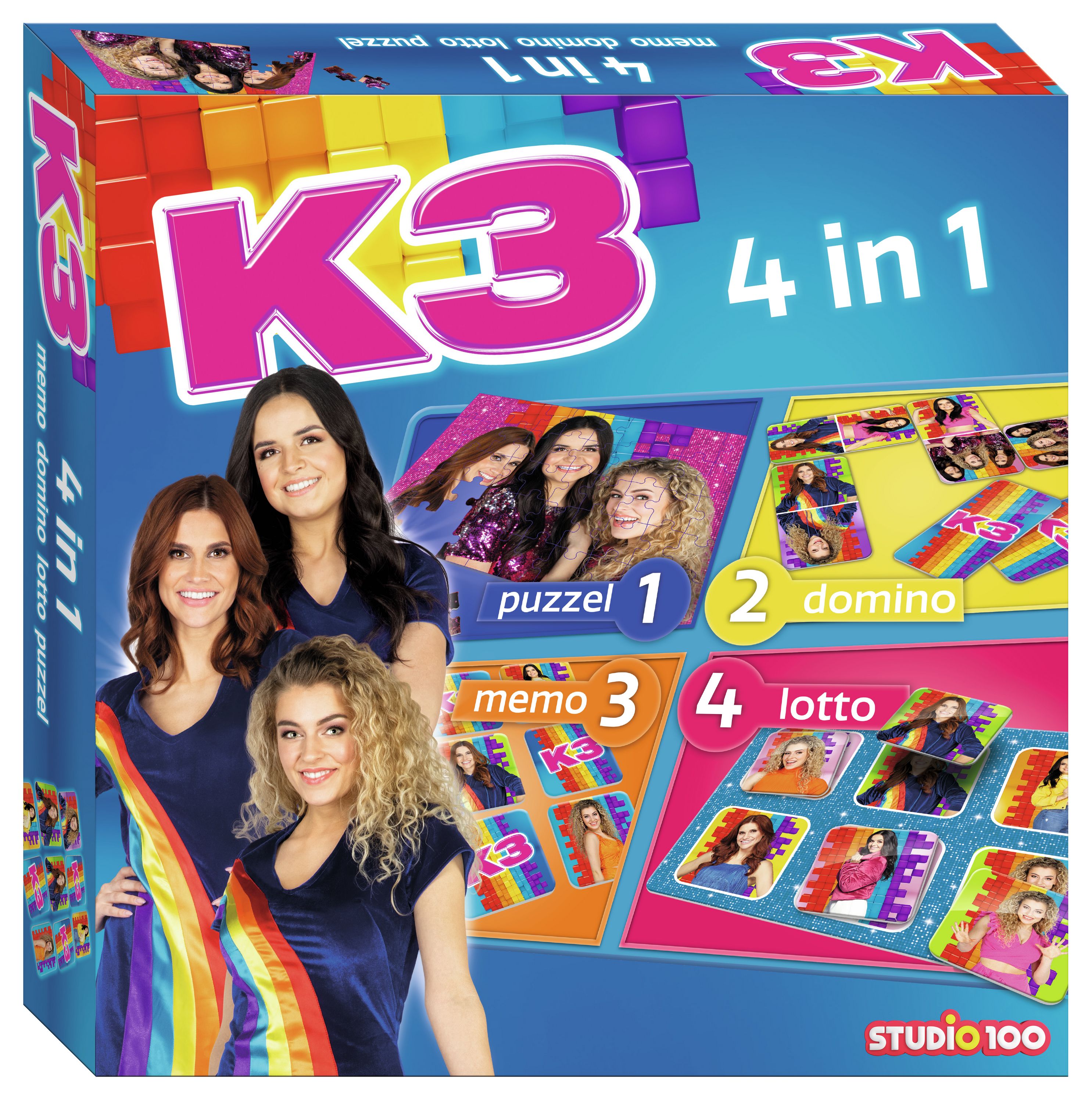 K3 Spel "Memo, domino, puzzel en lotto" – 4 in 1