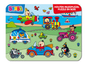 Bumba Houten inlegpuzzel "Voertuigen"