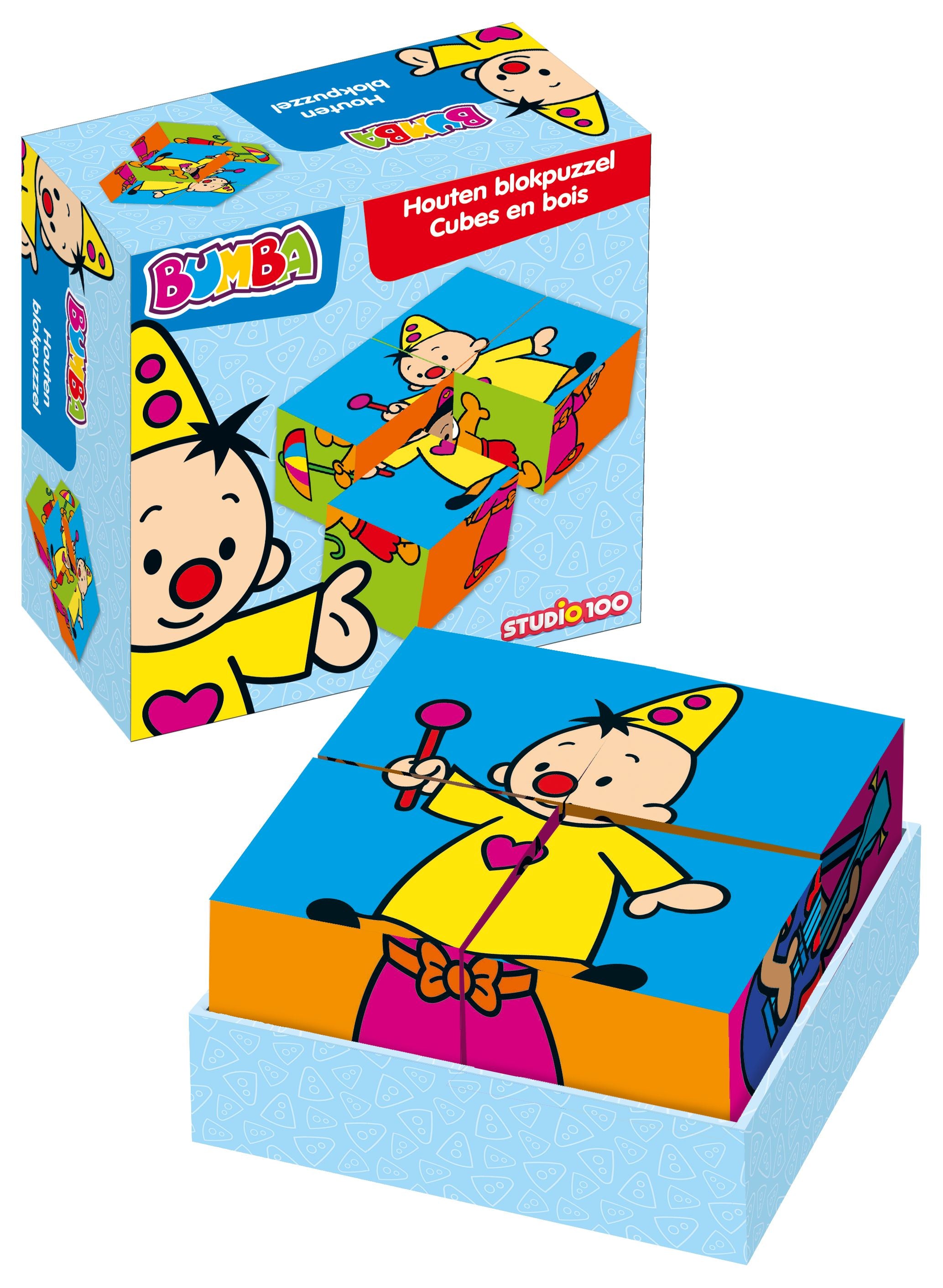 Bumba Houten kleurrijke blokpuzzel "4 blokken"