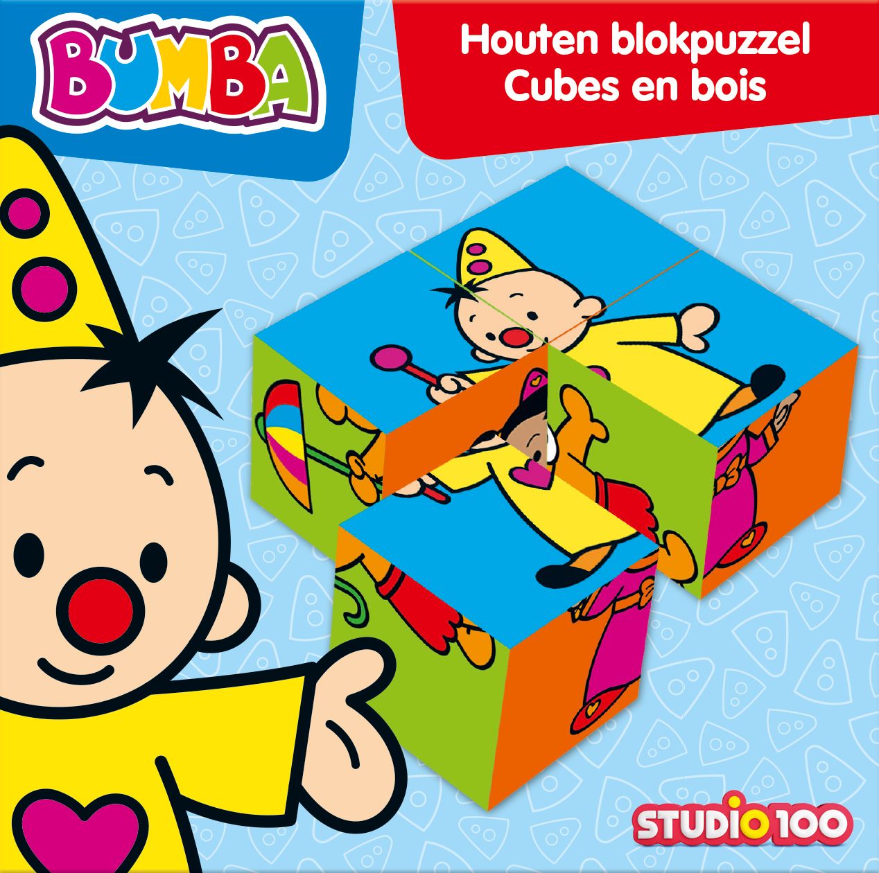 Bumba Houten kleurrijke blokpuzzel "4 blokken"