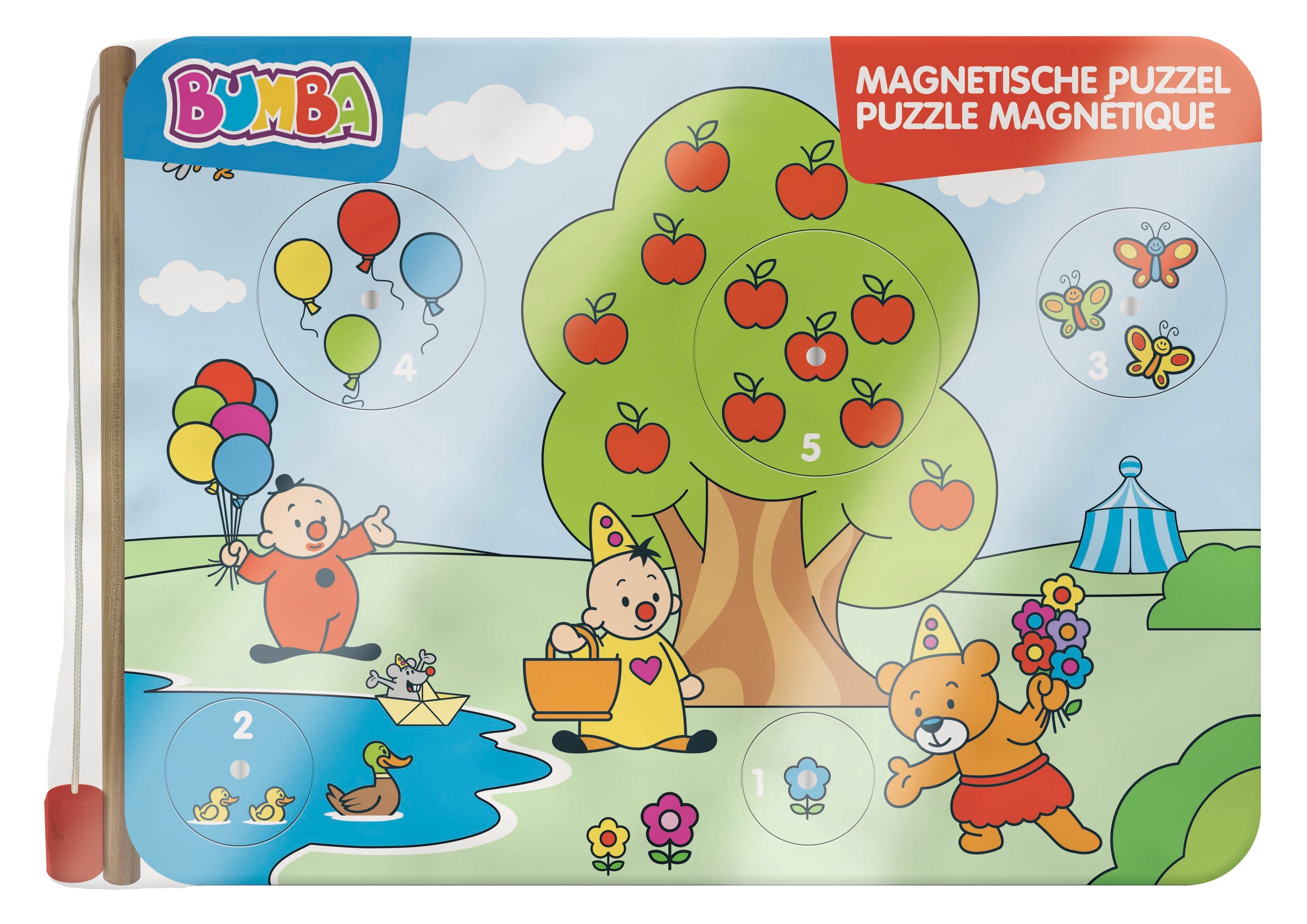 Bumba Houten magnetische puzzel "Met houten vislijn" – 5 stukjes