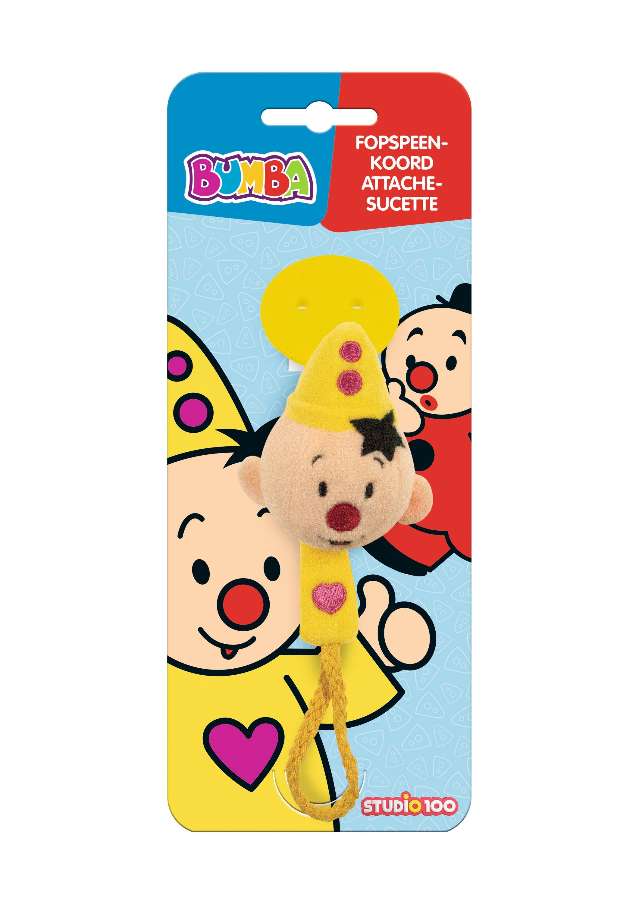 Bumba Speenkoord "Met pluche Bumba-hoofd" – Geel
