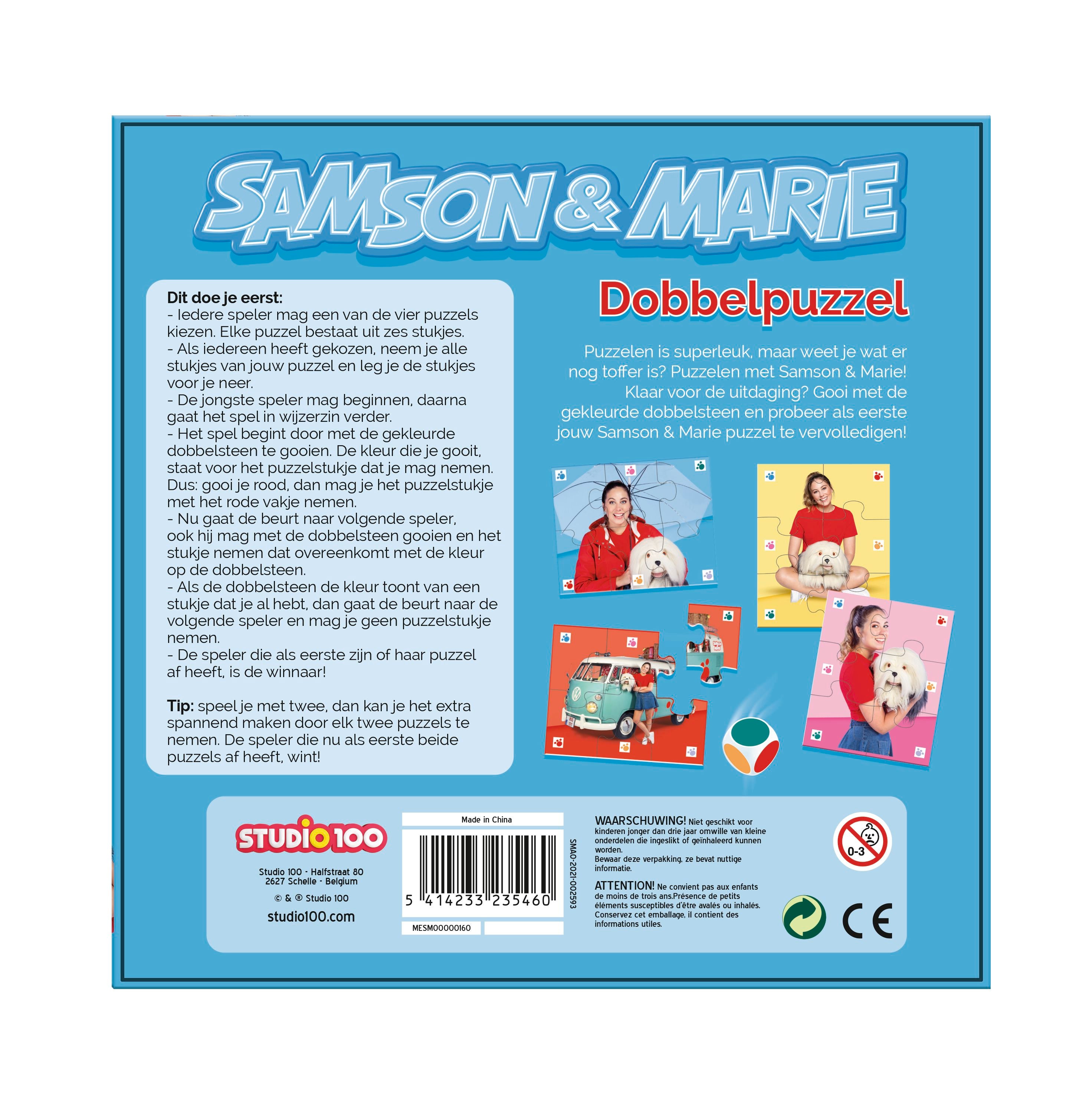 Samson & Marie Puzzel "Dobbelpuzzel" – 4 puzzels – 4x6 stukken