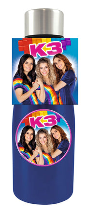 K3 Thermosfles "Met Julia, Hanne en Marthe" – Blauw – 350 ml