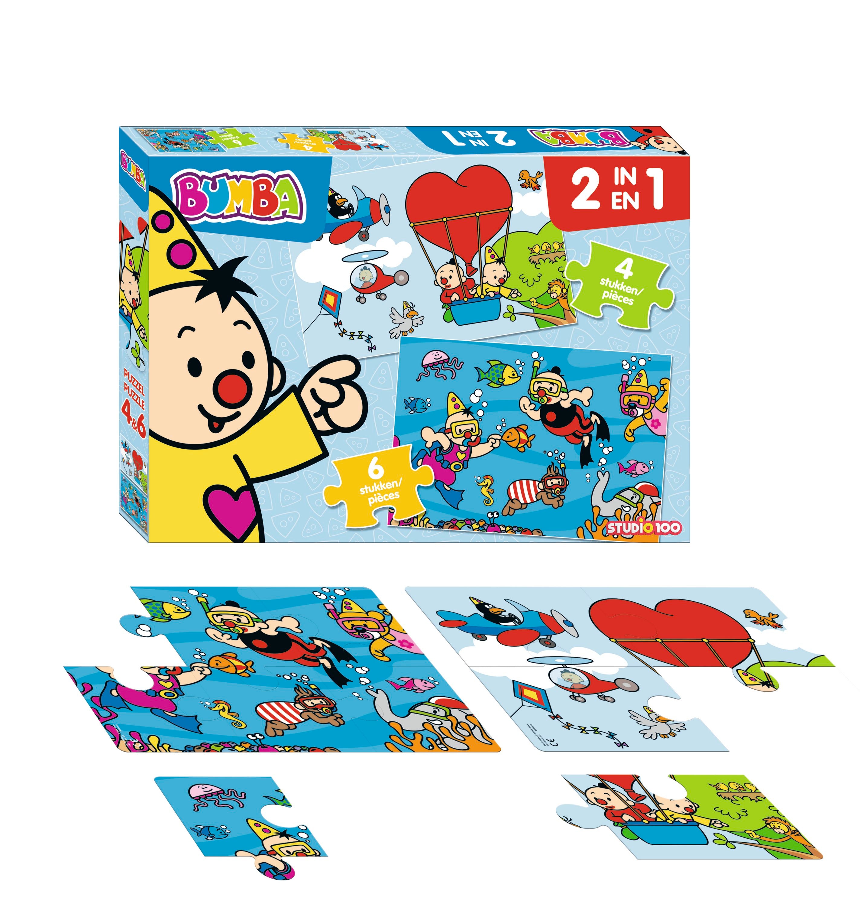 Bumba Puzzel 2 in 1 "Onder water / In de lucht" – 4/6 stukken