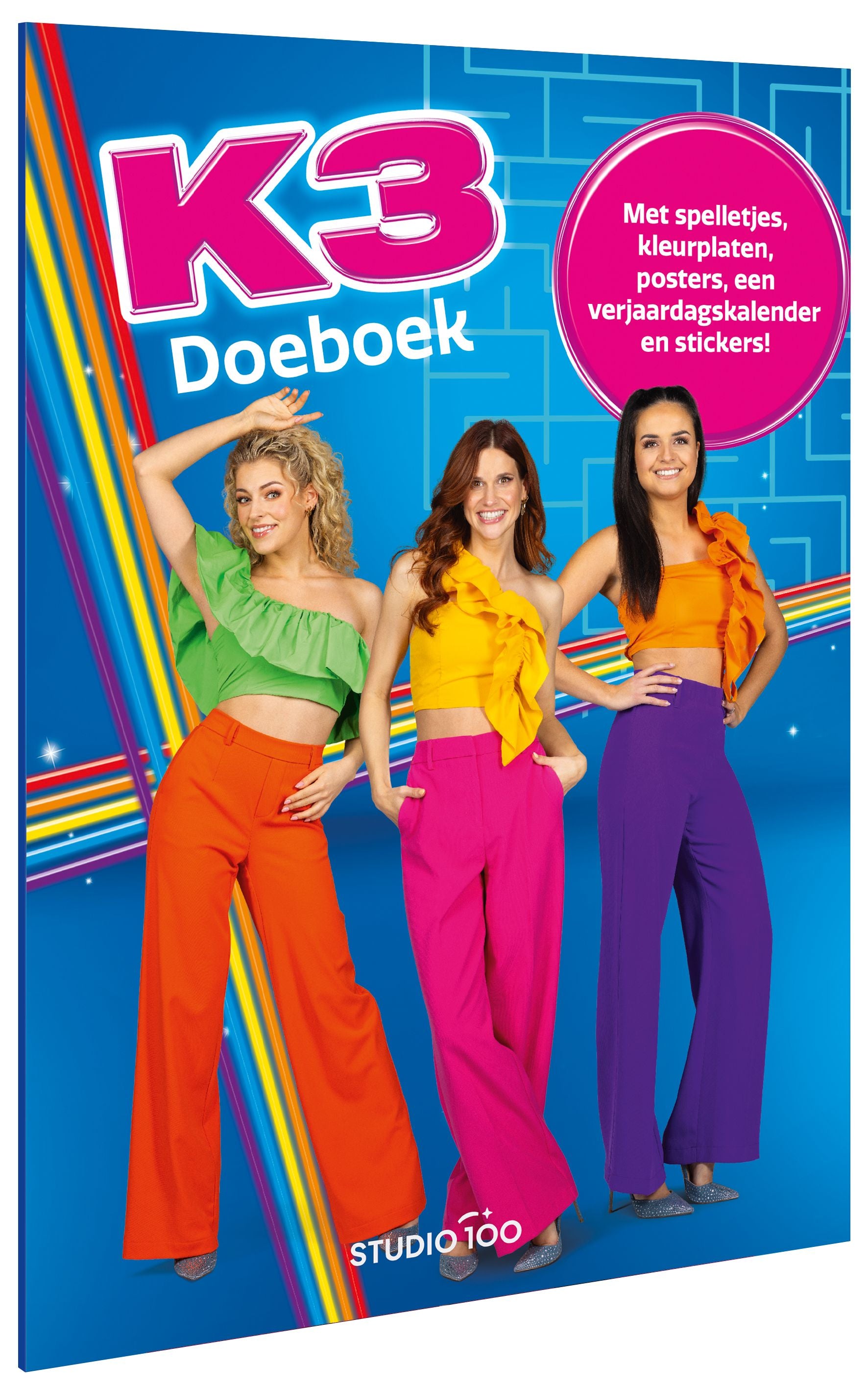 K3 Doeboek "Alle Kleuren" – Met spelletjes/kleurplaten/posters/verjaardagskalender en stickers
