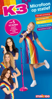 K3 Speelgoedmicrofoon op statief "Met 5 K3 liedjes"
