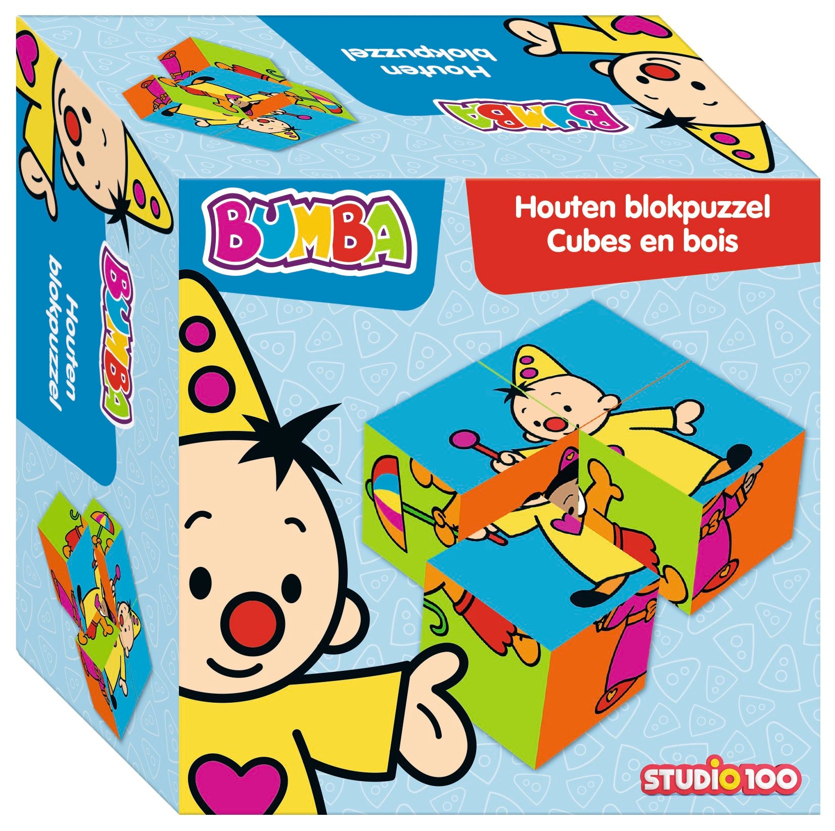 Bumba Houten kleurrijke blokpuzzel "4 blokken"