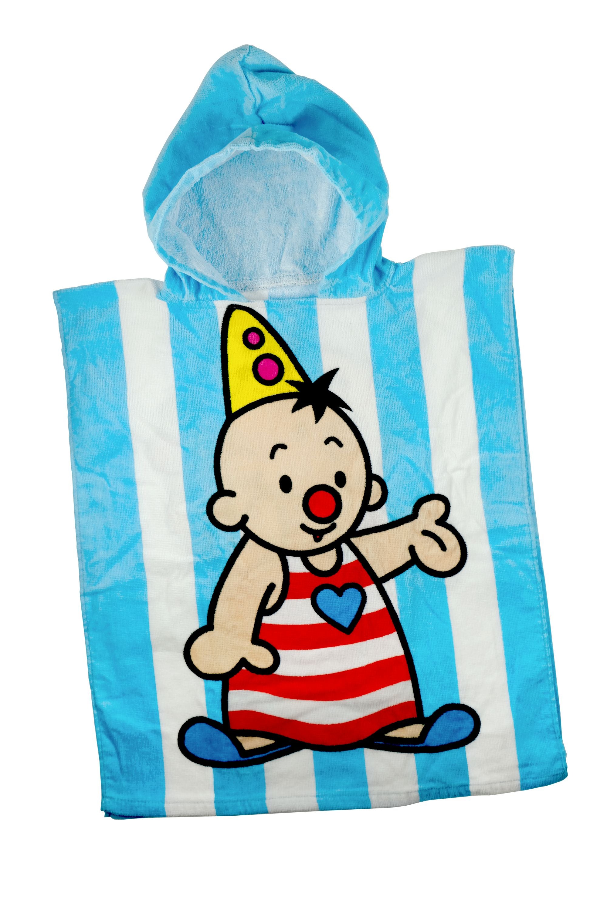 Bumba Badponcho "Gestreept" – Zacht – Blauw