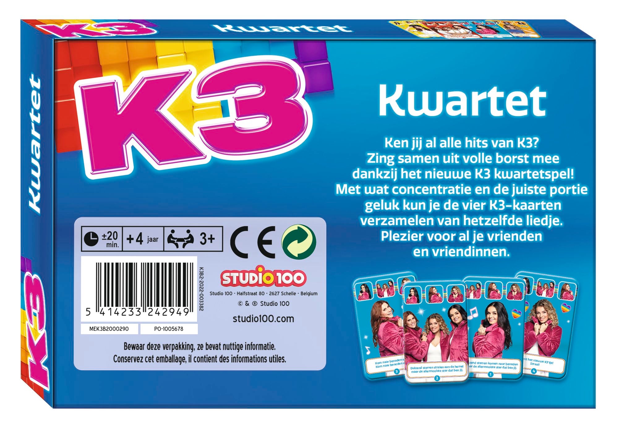 K3 Kaartspel "Kwartet" – 36 kaarten