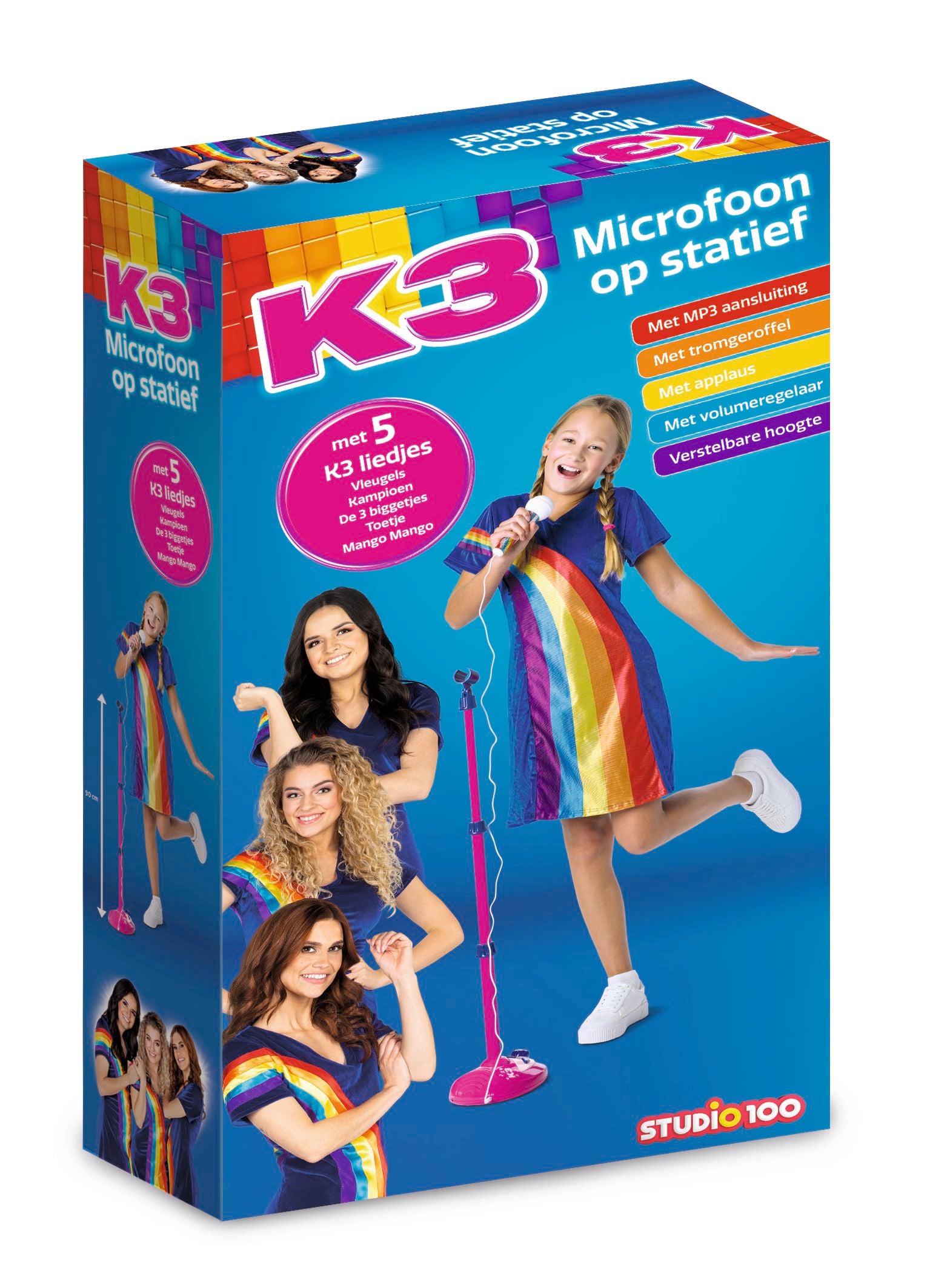 K3 Speelgoedmicrofoon op statief "Met 5 K3 liedjes"