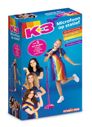 K3 Speelgoedmicrofoon op statief "Met 5 K3 liedjes"