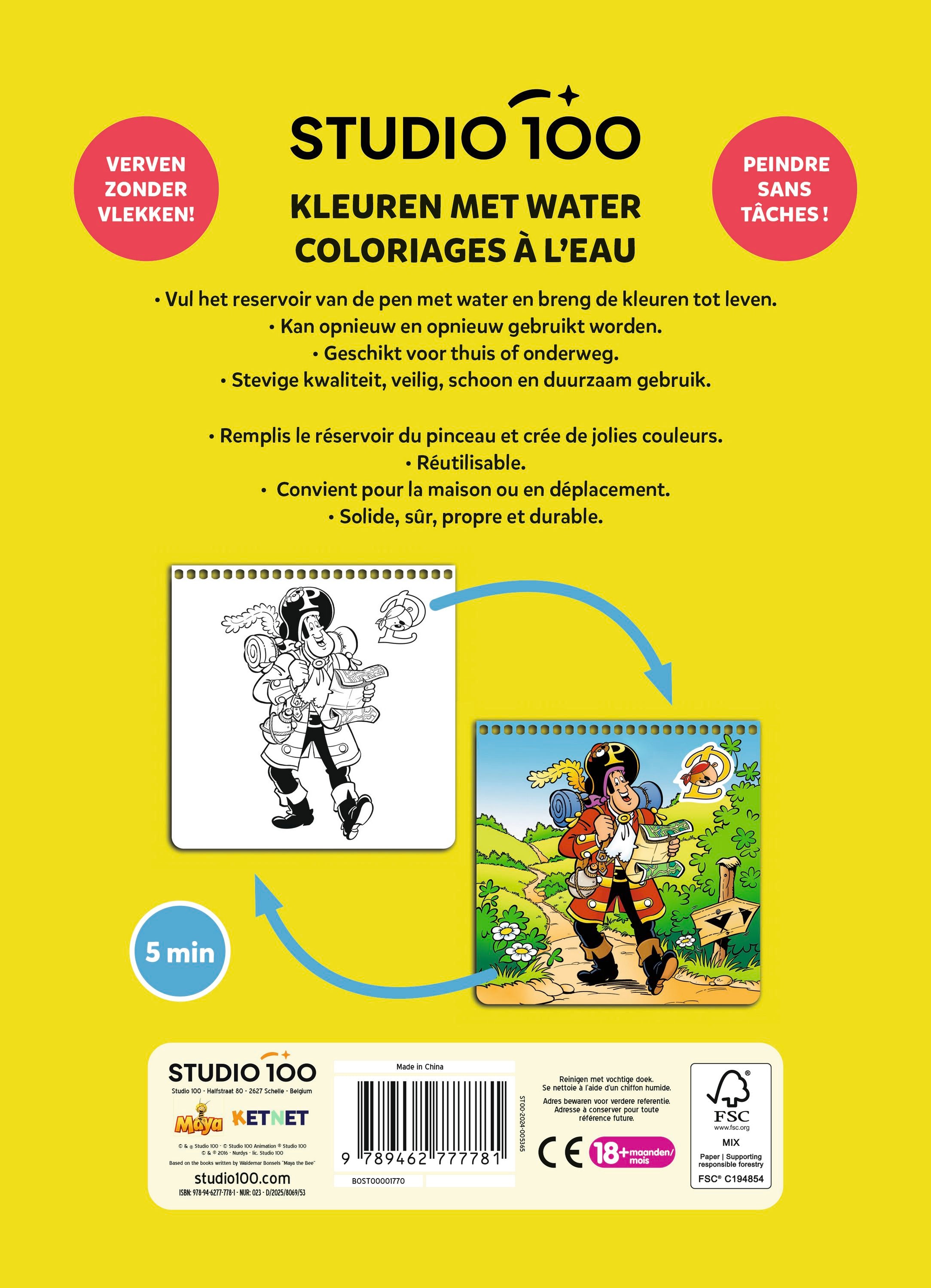 Studio 100 Doeboek "Kleuren met water"