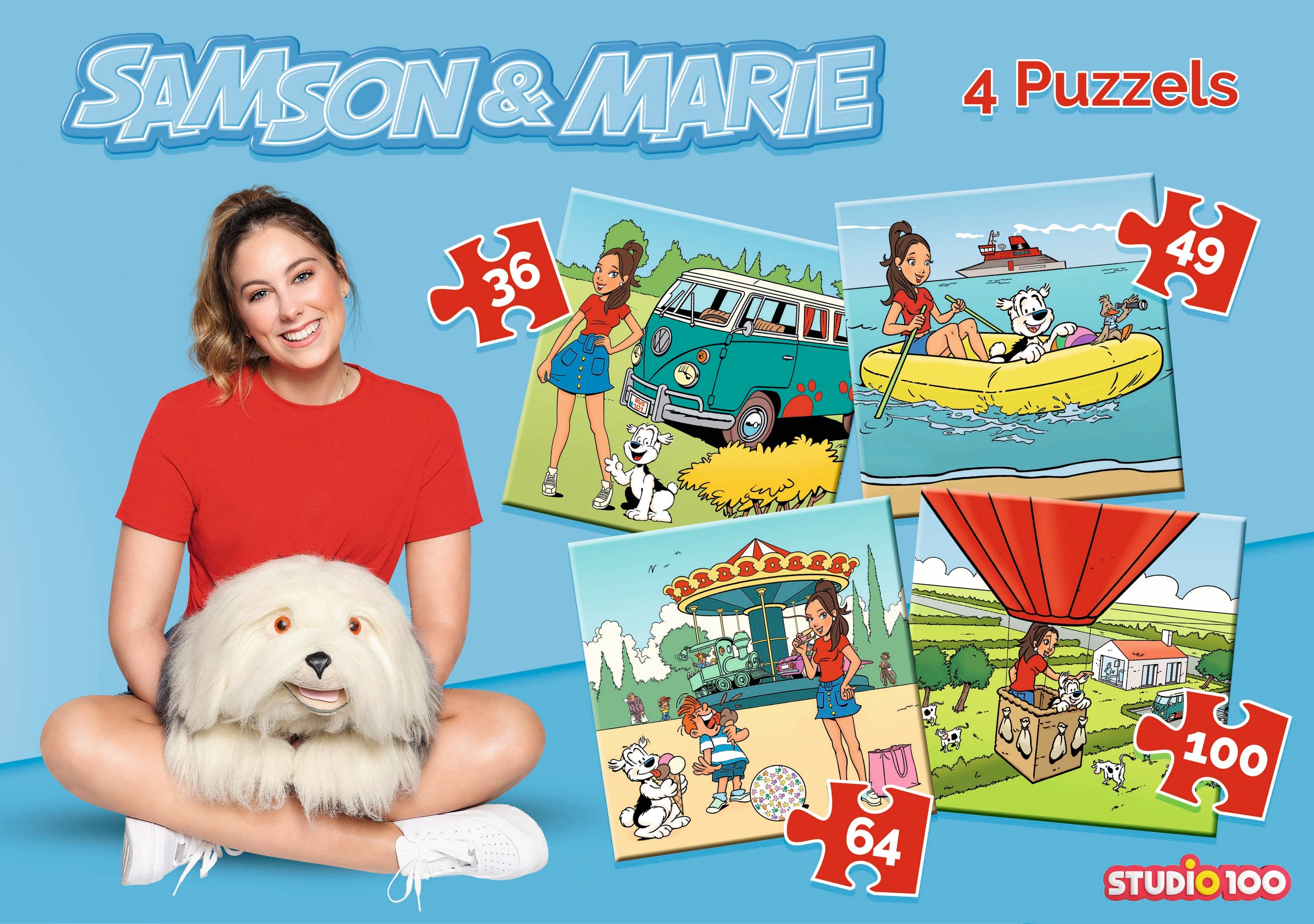 Samson & Marie Puzzel "4 in 1" – 36/49/64/100 stukjes