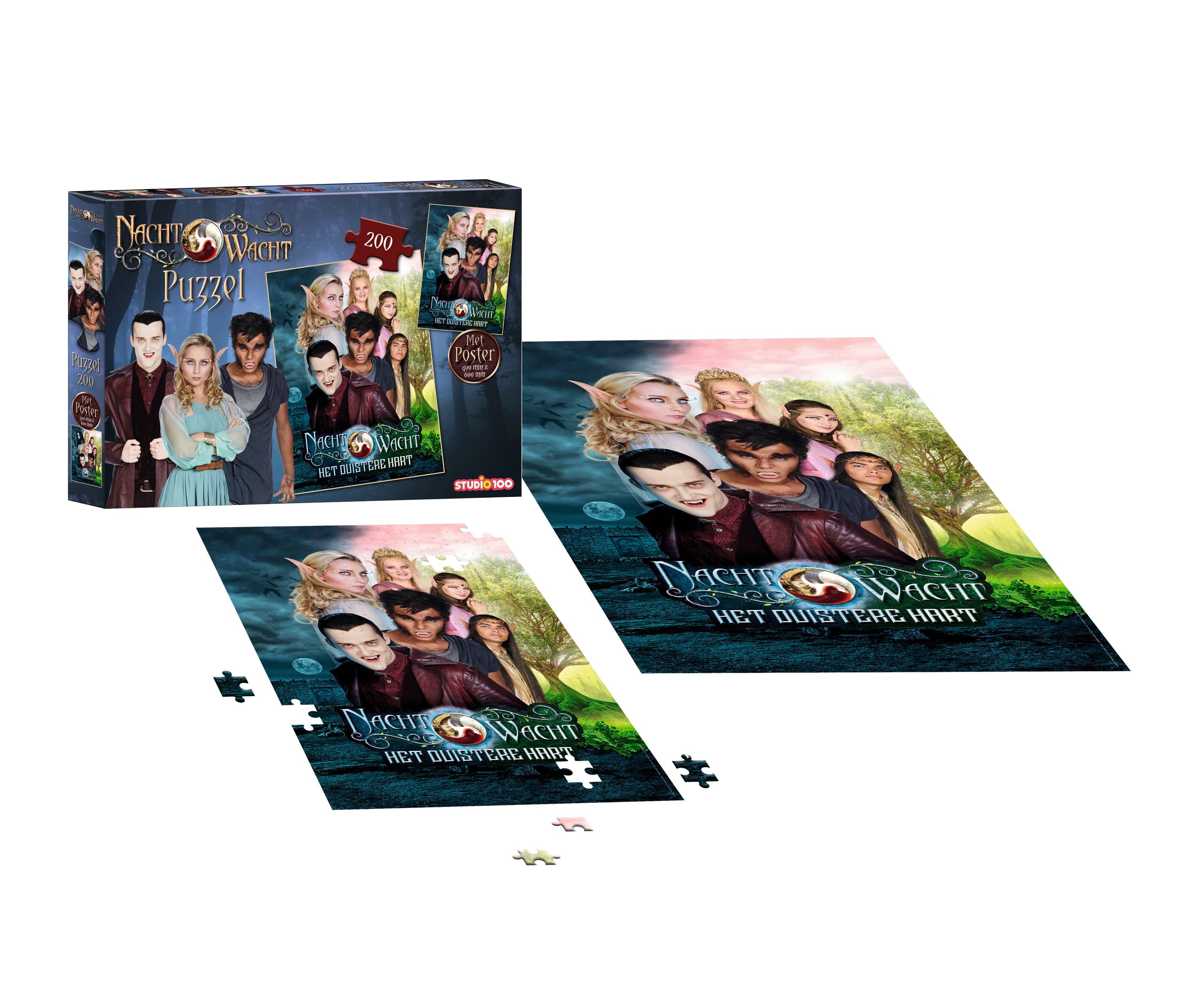 Nachtwacht Puzzel met poster "Het Duistere Hart" - 40 x 60 cm – 200 stukjes