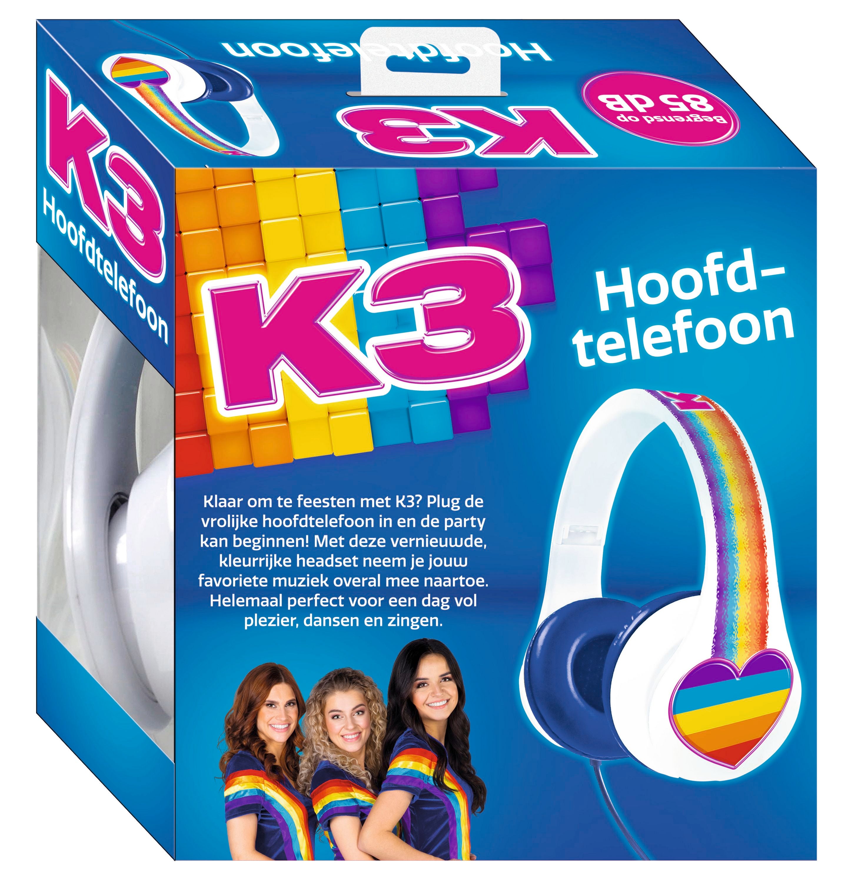 K3 Koptelefoon "Hoofdtelefoon Regenboog" – Begrensd op 85 dB