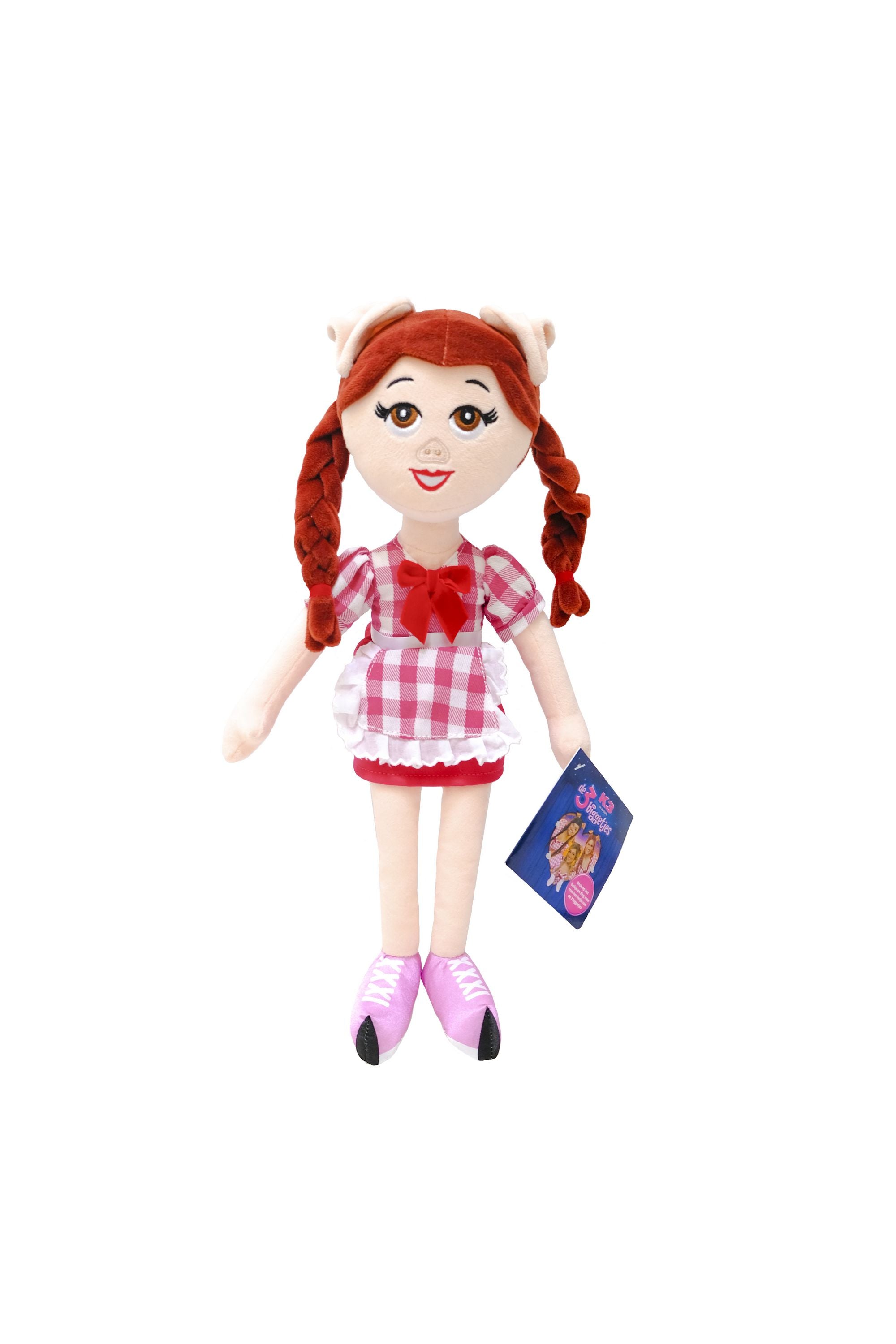K3 Knuffel "Hanne De 3 Biggetjes" – Knuffelpop met muziek – 40 cm