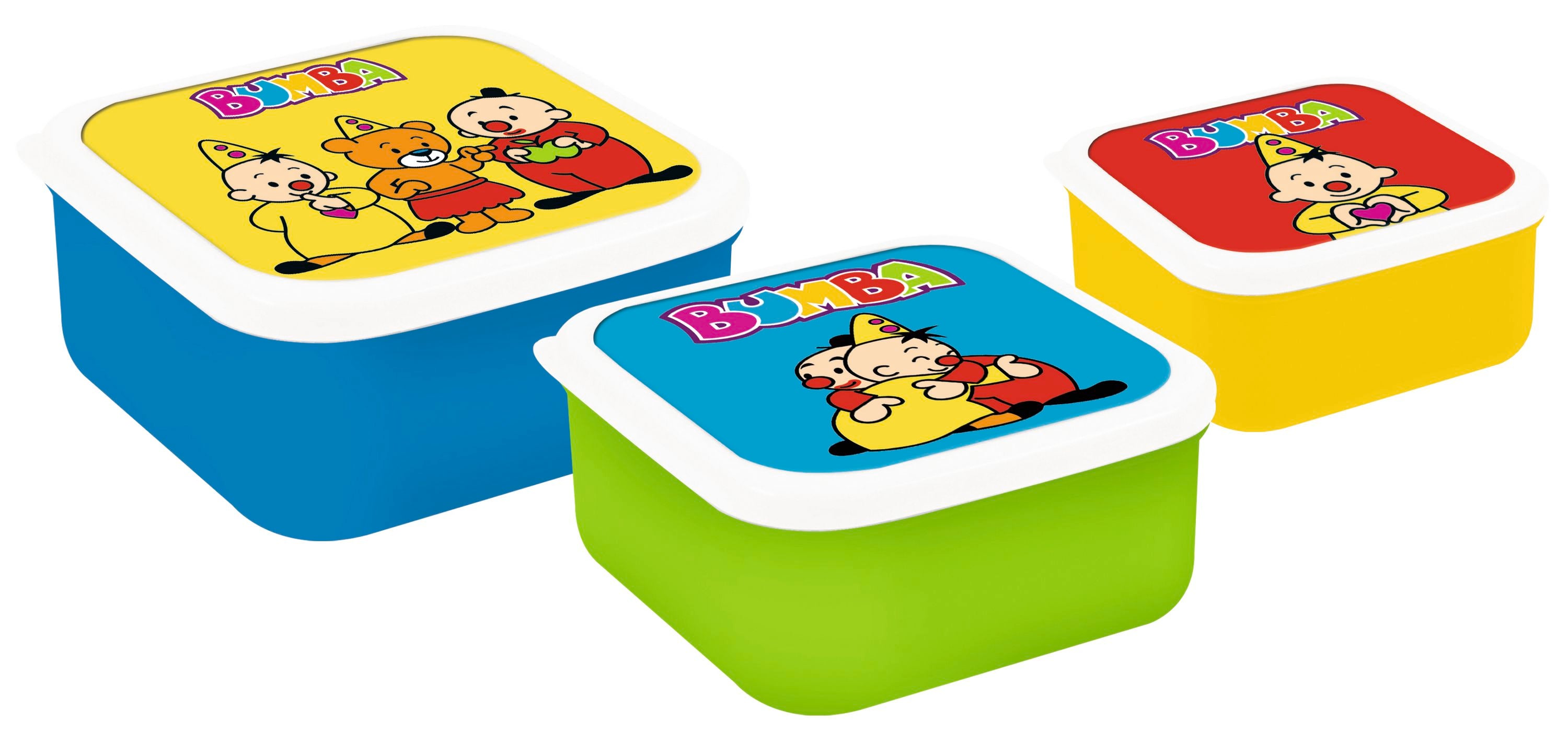Bumba Lunchbox "3 bewaardozen" – Blauw / Groen / Geel