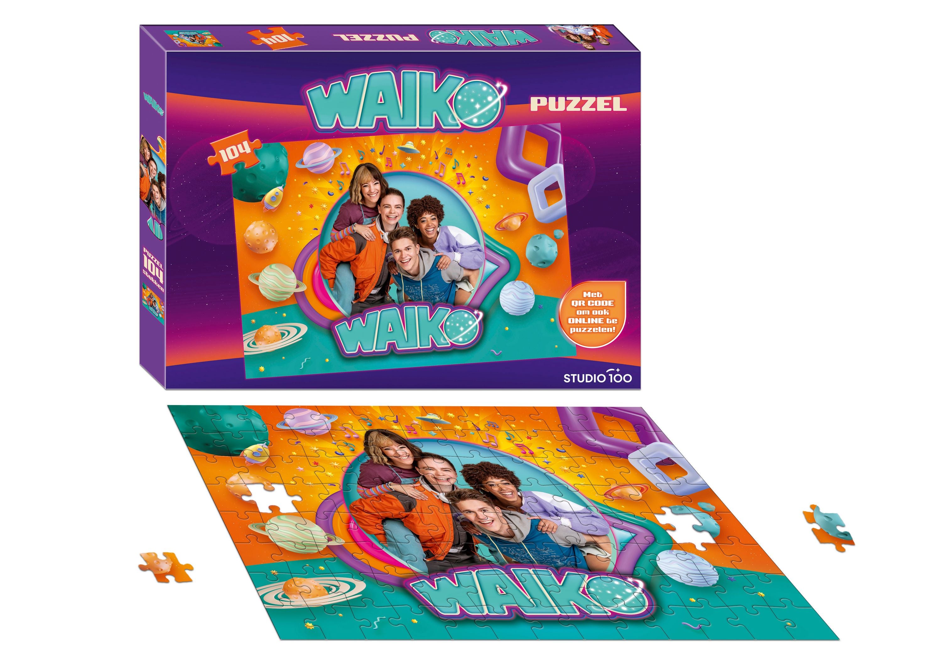 Waiko Puzzel "Met QR-code om ook online te puzzelen" – 104 stukjes