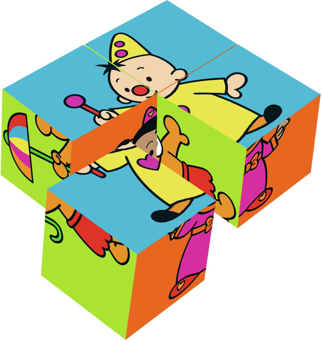 Bumba Houten kleurrijke blokpuzzel "4 blokken"
