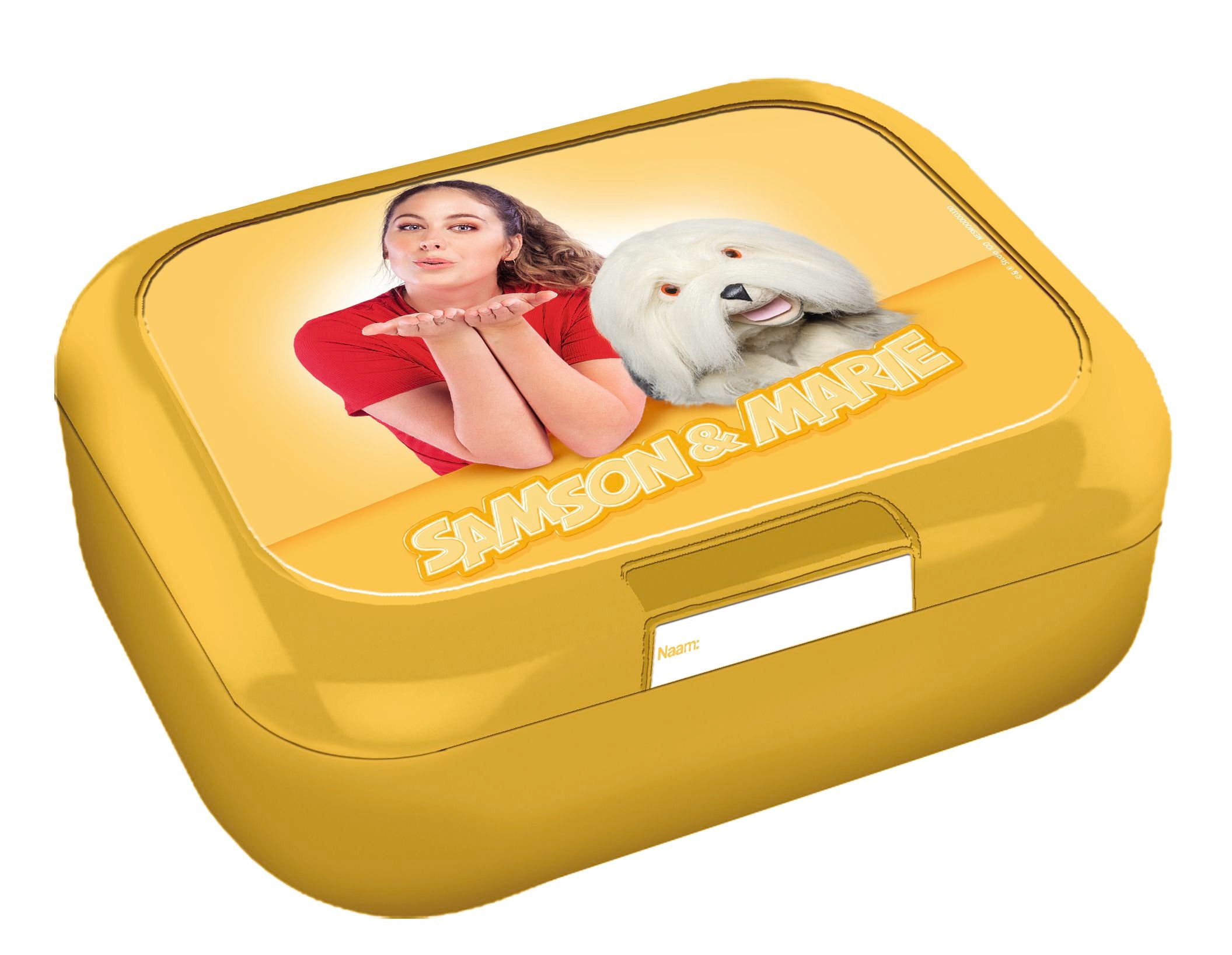 Samson & Marie Vershouddoos "Brooddoos met naamlabel" – Geel