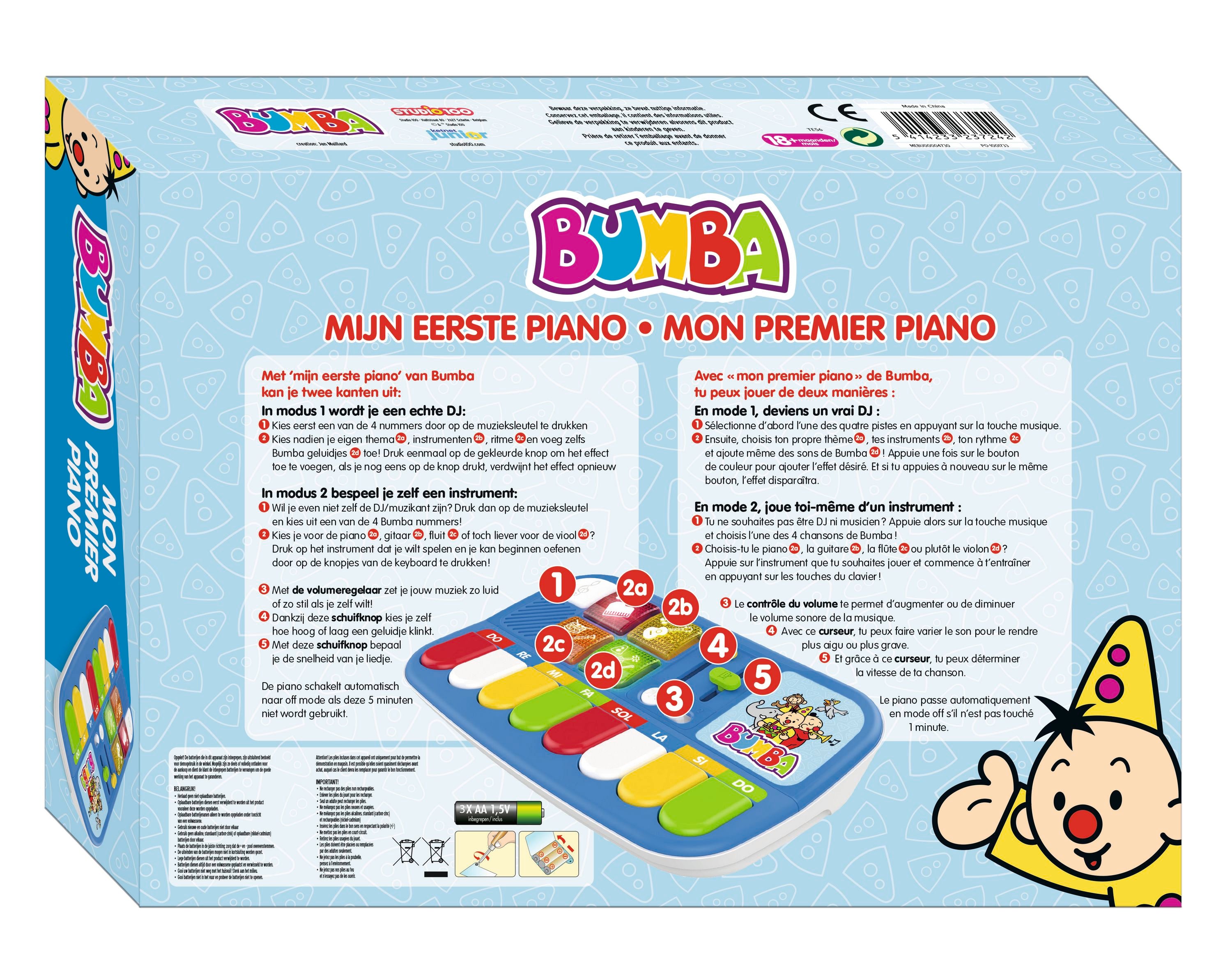 Bumba Speelgoedinstrument "Mijn eerste piano" – Met 2 functies
