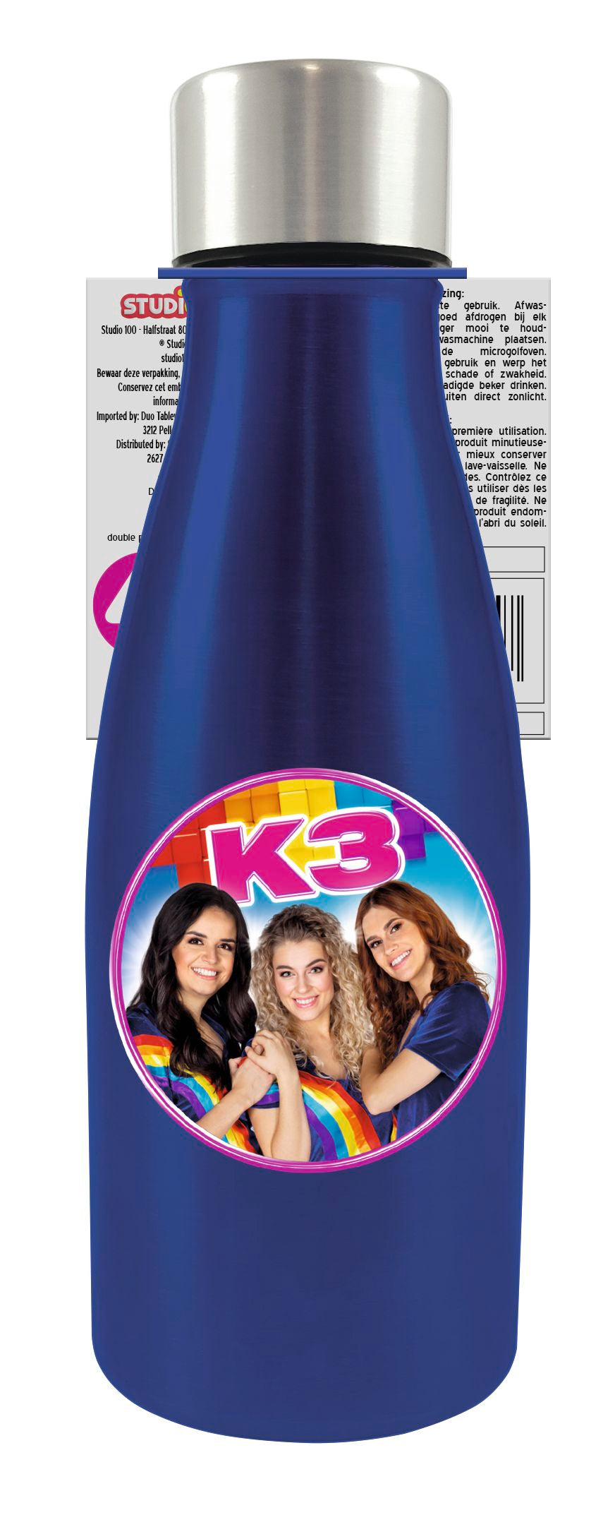 K3 Thermosfles "Met Julia, Hanne en Marthe" – Blauw – 350 ml