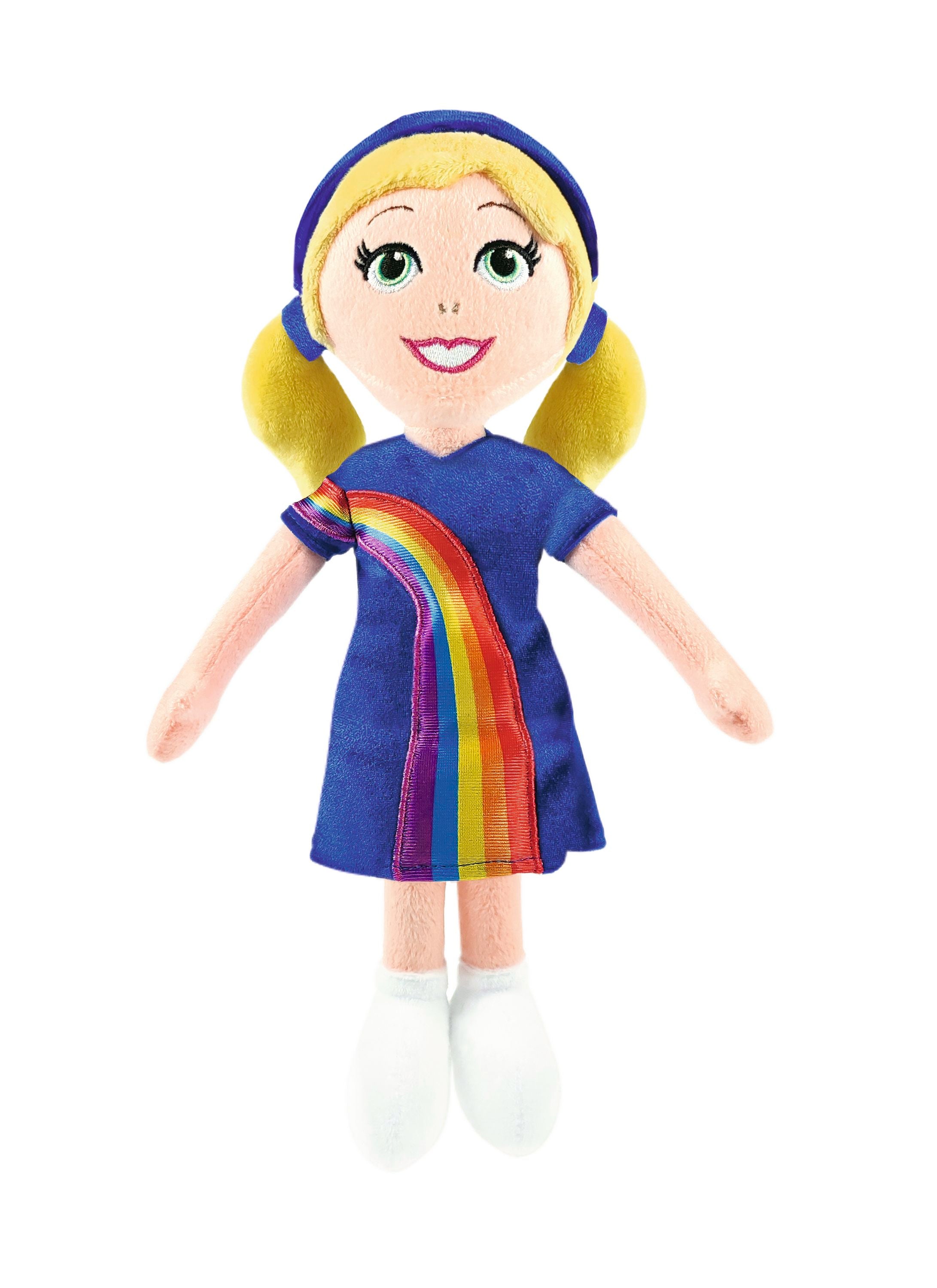 K3 Knuffelpop "Julia Regenboogjurkje" – 30 cm