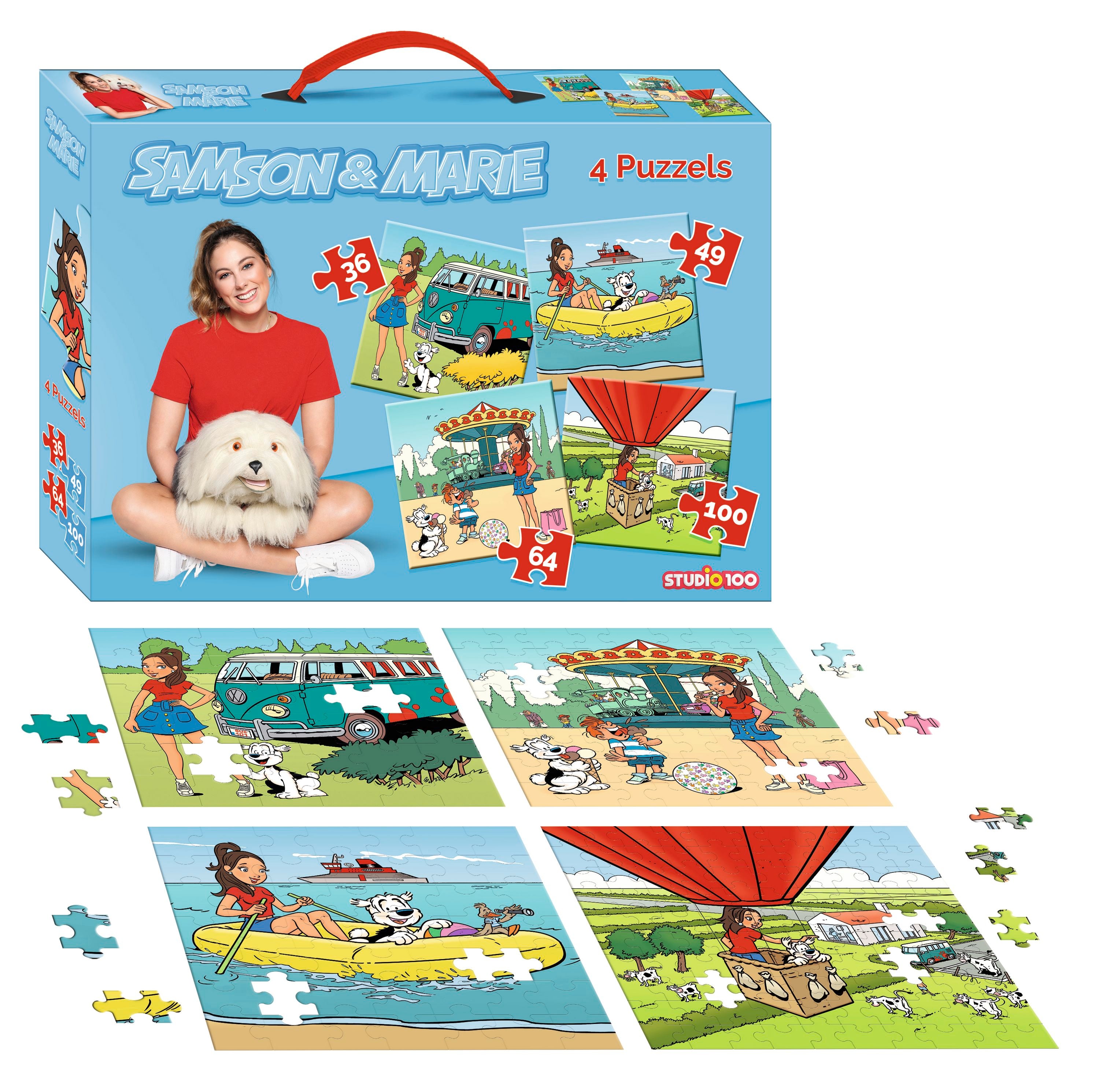 Samson & Marie Puzzel "4 in 1" – 36/49/64/100 stukjes