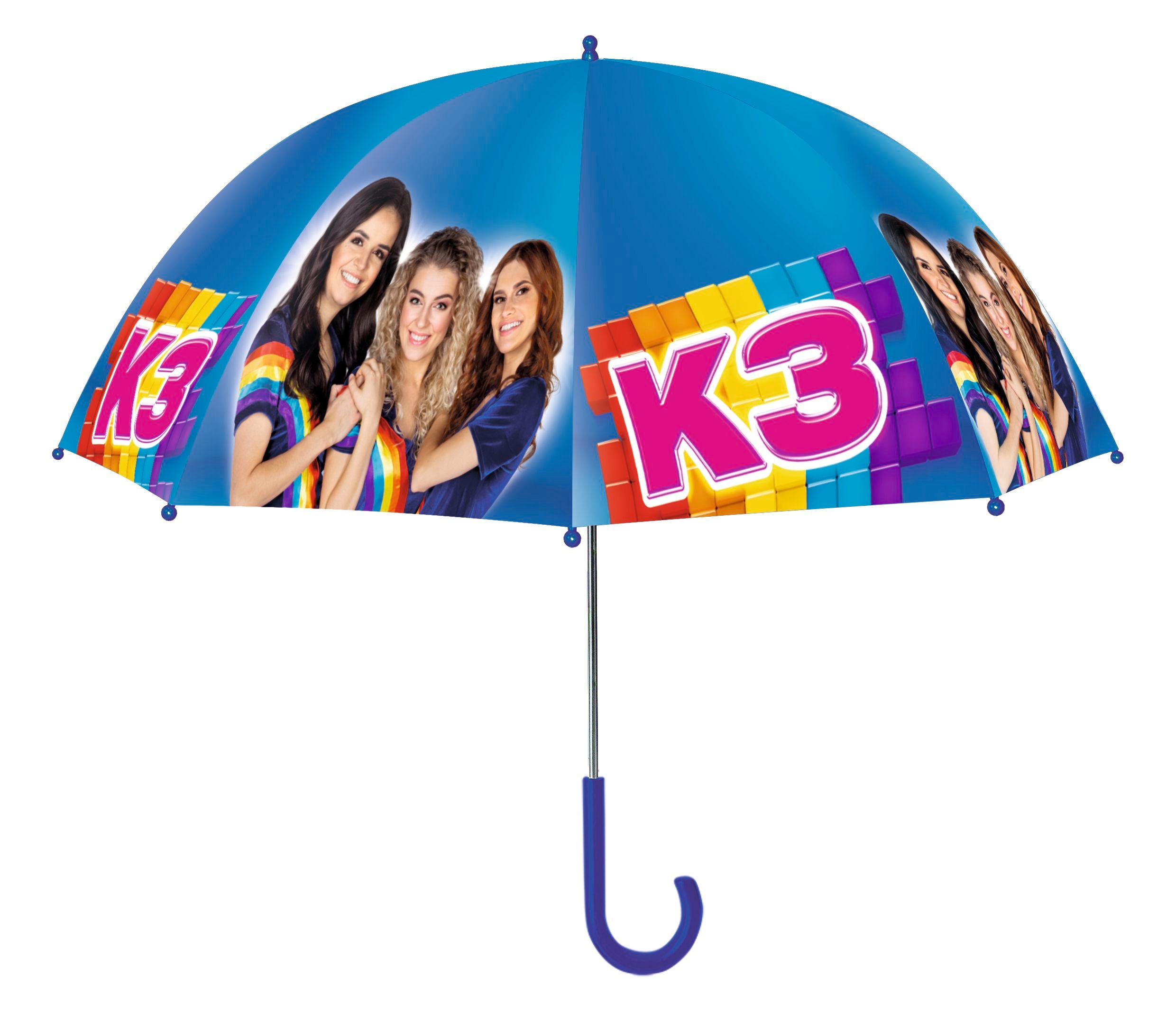 K3 Paraplu "Donkerblauwe regenboog" – 73 cm