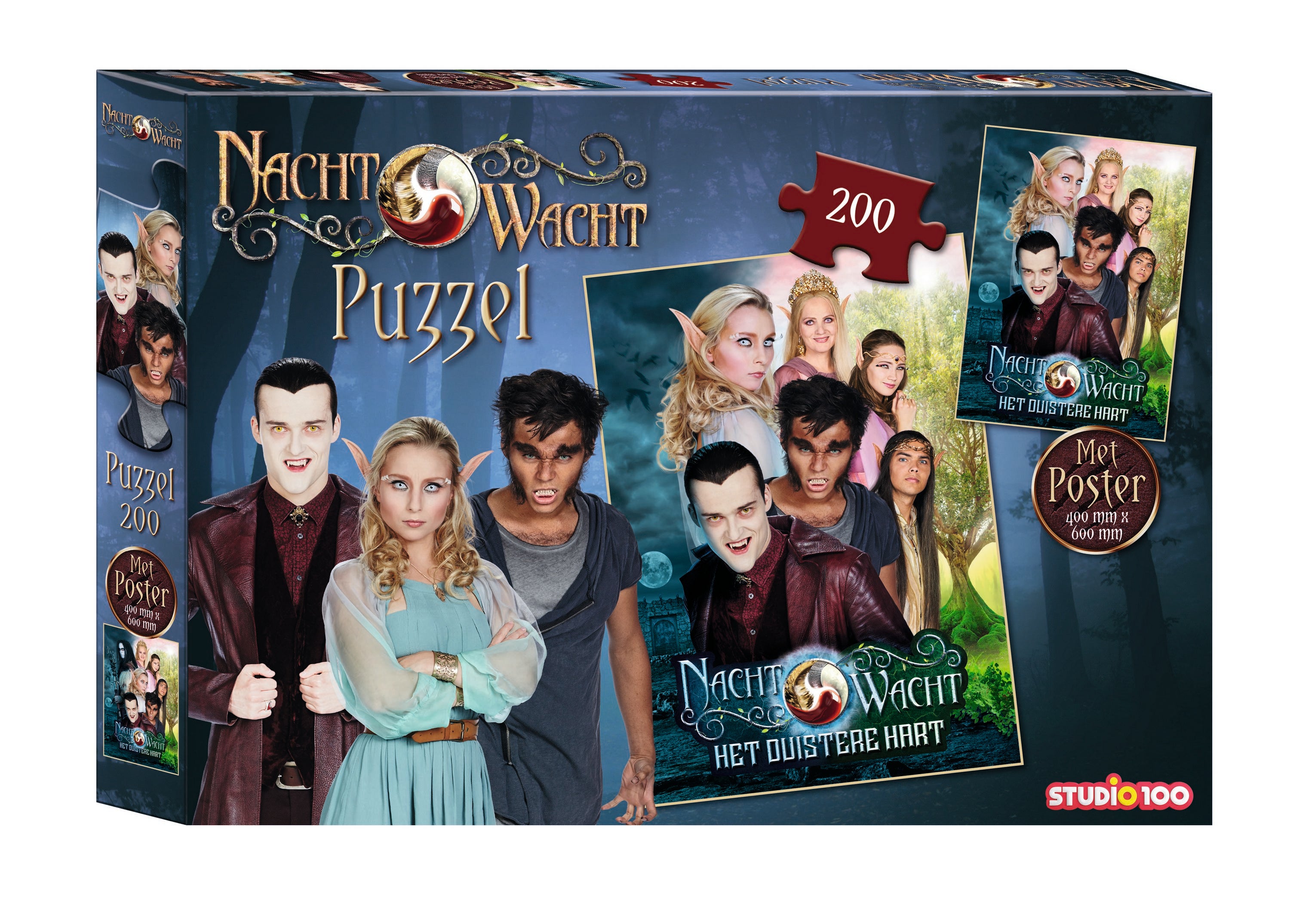 Nachtwacht Puzzel met poster "Het Duistere Hart" - 40 x 60 cm – 200 stukjes
