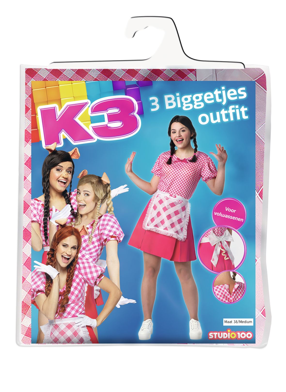 K3 Verkleedkleding "Verkleedjurk De 3 Biggetjes" –