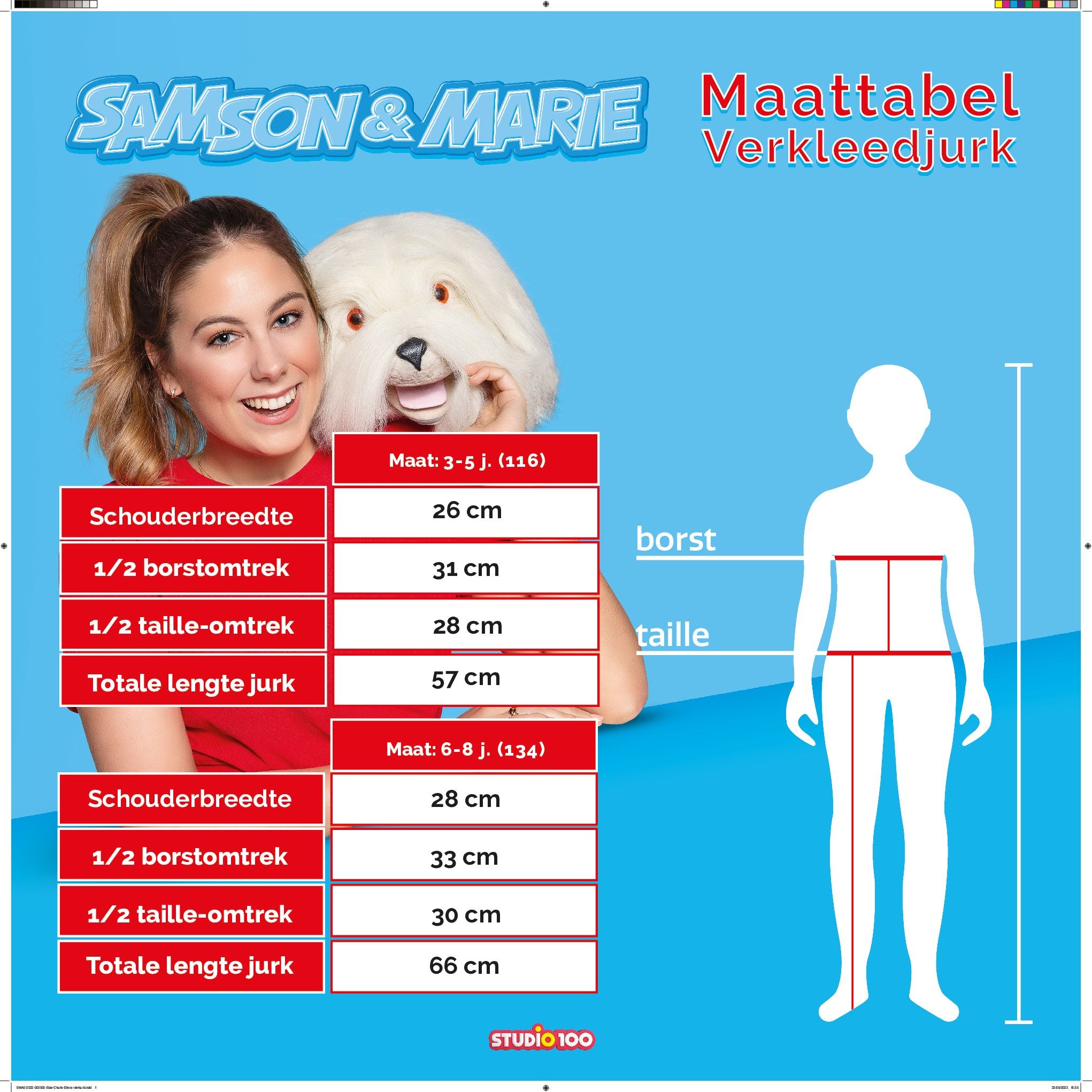 Samson & Marie Verkleedkleding "Verkleedjurk Marie" –