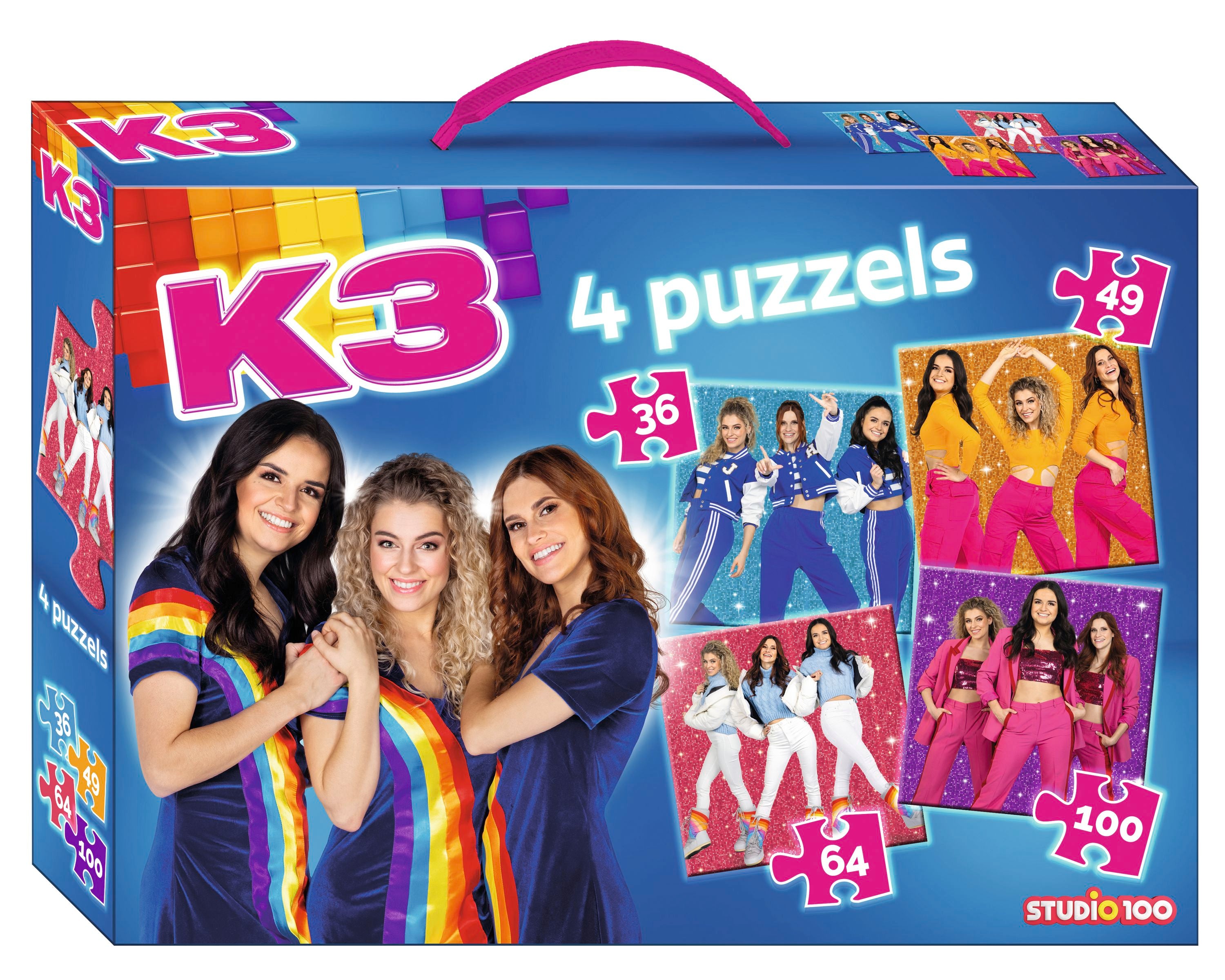 K3 Puzzel "Glitter" – 4 in 1