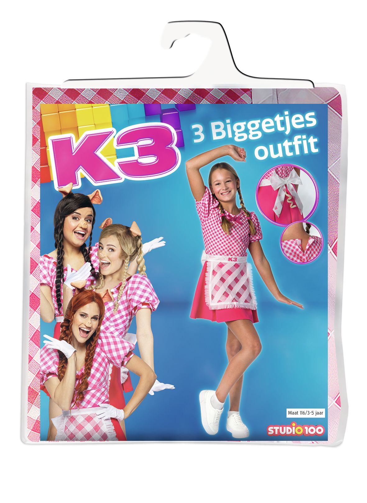 K3 Verkleedkleding "Verkleedjurk De 3 Biggetjes" –