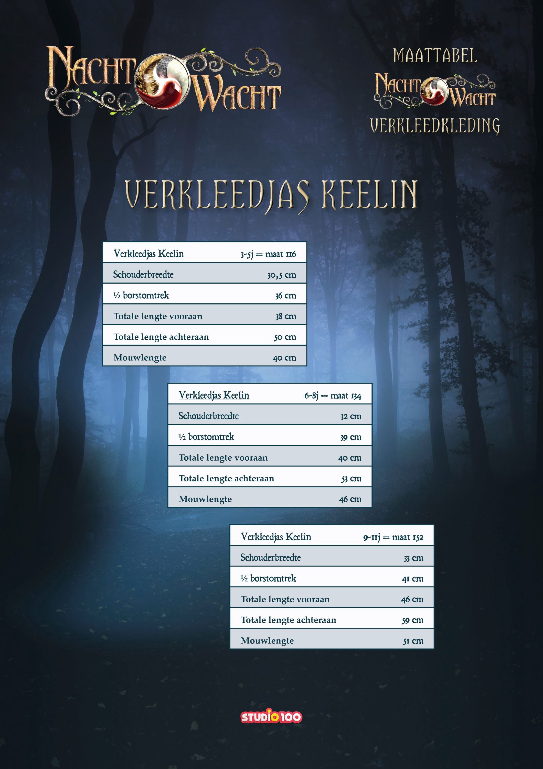 Nachtwacht Verkleedkleding "Verkleedjas Keelin" –