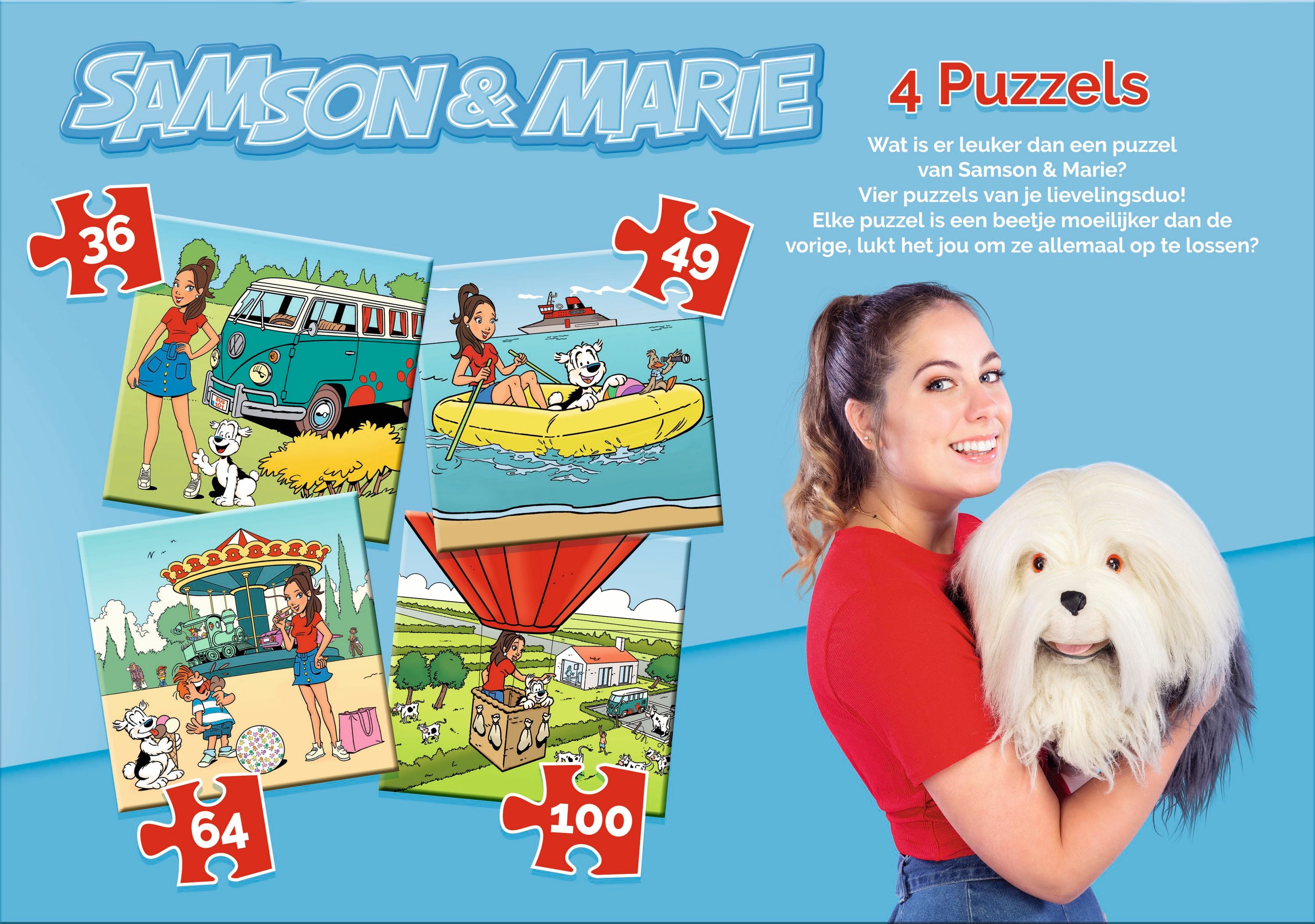 Samson & Marie Puzzel "4 in 1" – 36/49/64/100 stukjes