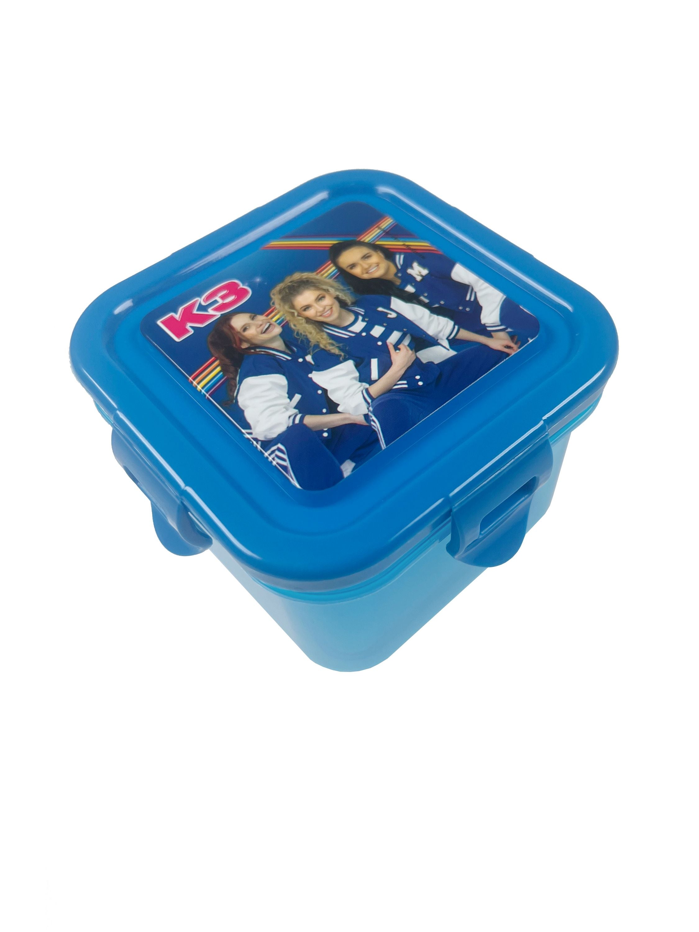 K3 Broodtrommel "Bento snackdoosje" – Blauw transparant – Sport