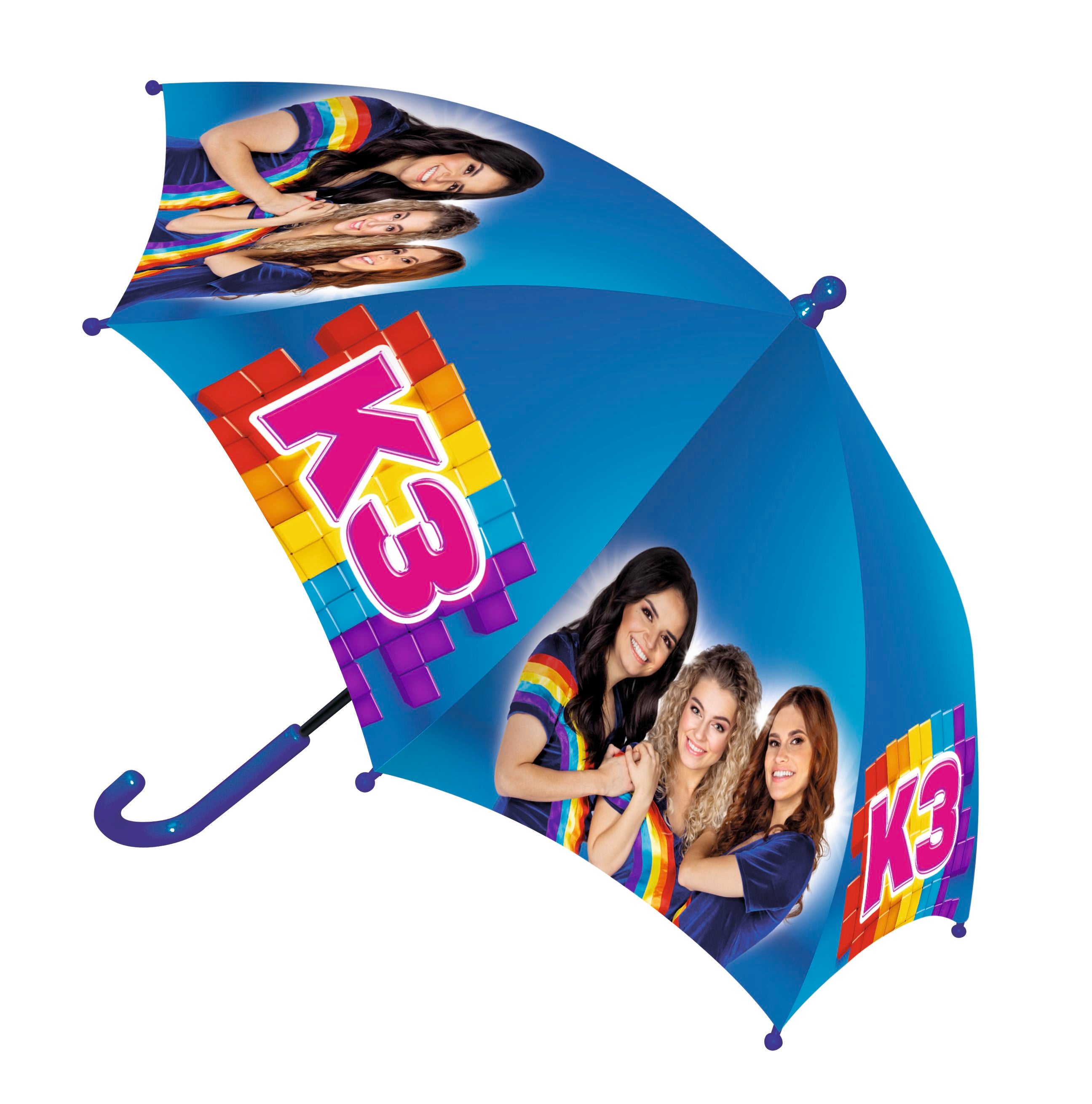 K3 Paraplu "Donkerblauwe regenboog" – 73 cm