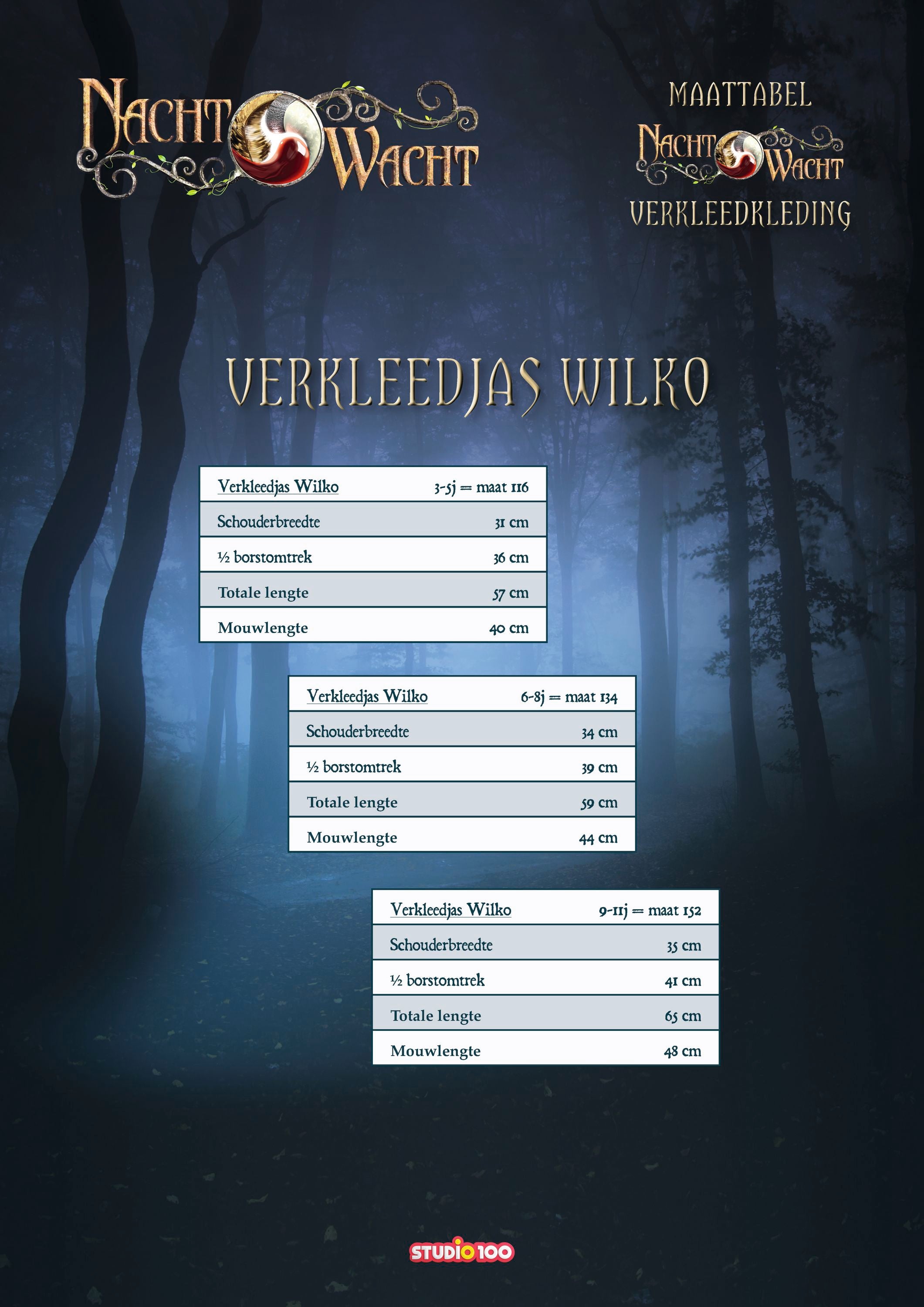 Nachtwacht Verkleedkleding "Verkleedjas Wilko" –