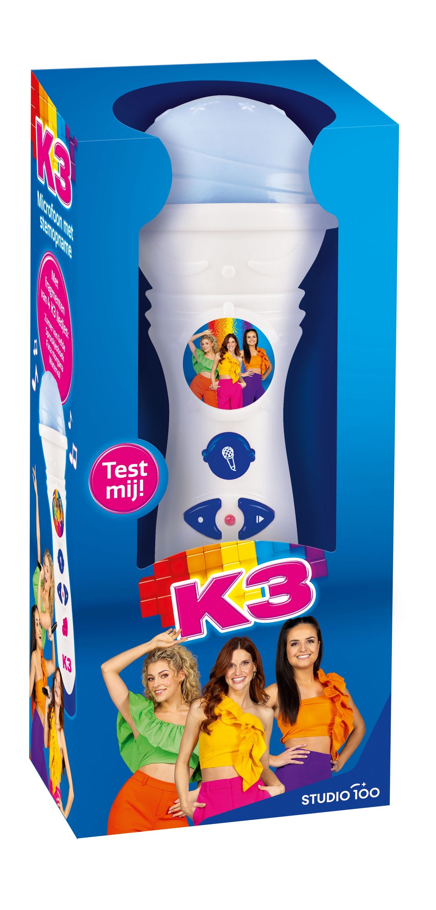 K3 Speelgoedmicrofoon "Met stemopname" – Met nieuwe liedjes – Alle Kleuren