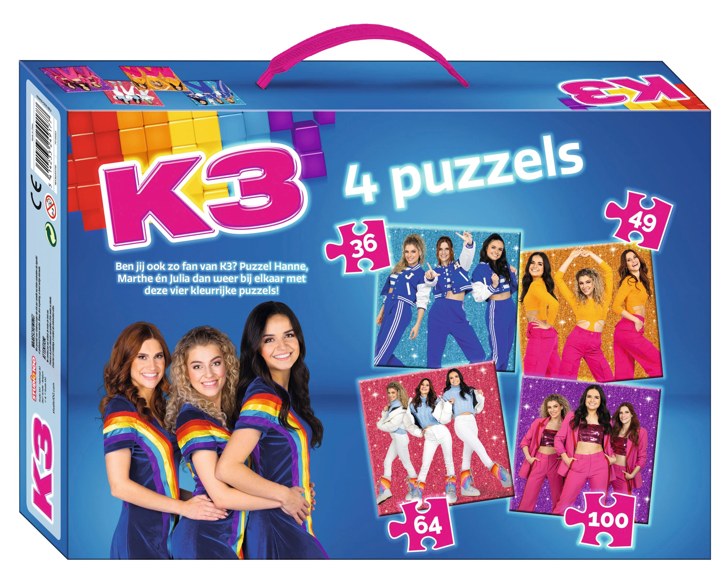 K3 Puzzel "Glitter" – 4 in 1