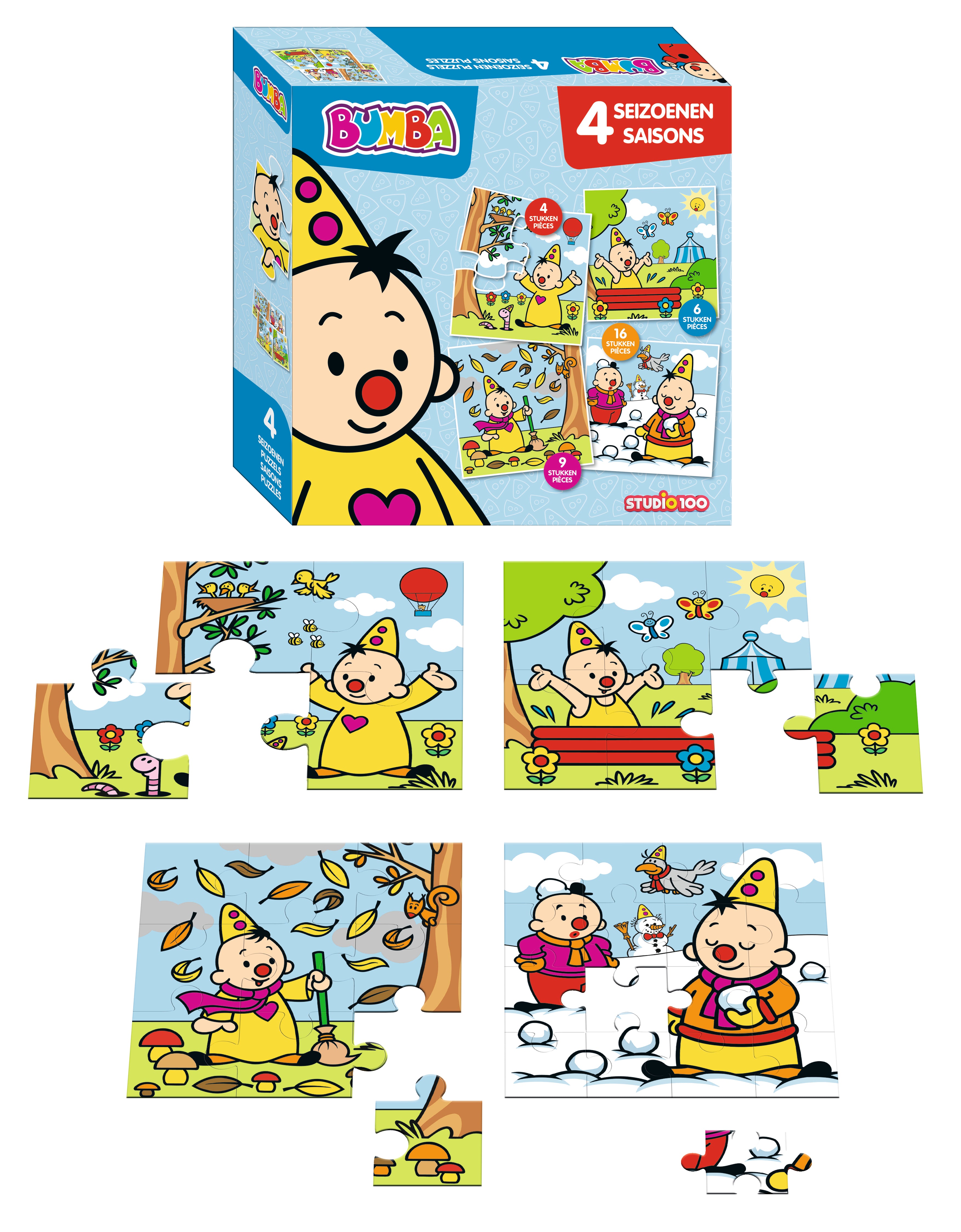Bumba Puzzel 4 in 1 "Seizoenen" – Groot formaat (FSC MIX 70%)