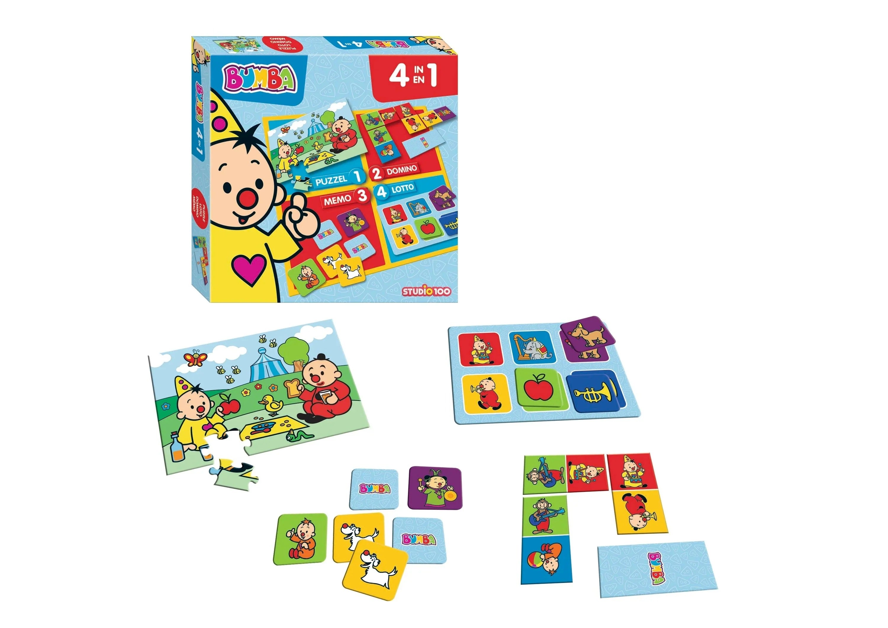 Bumba Bordspel "Lotto, domino en memo" - 4 in 1 – Puzzel
