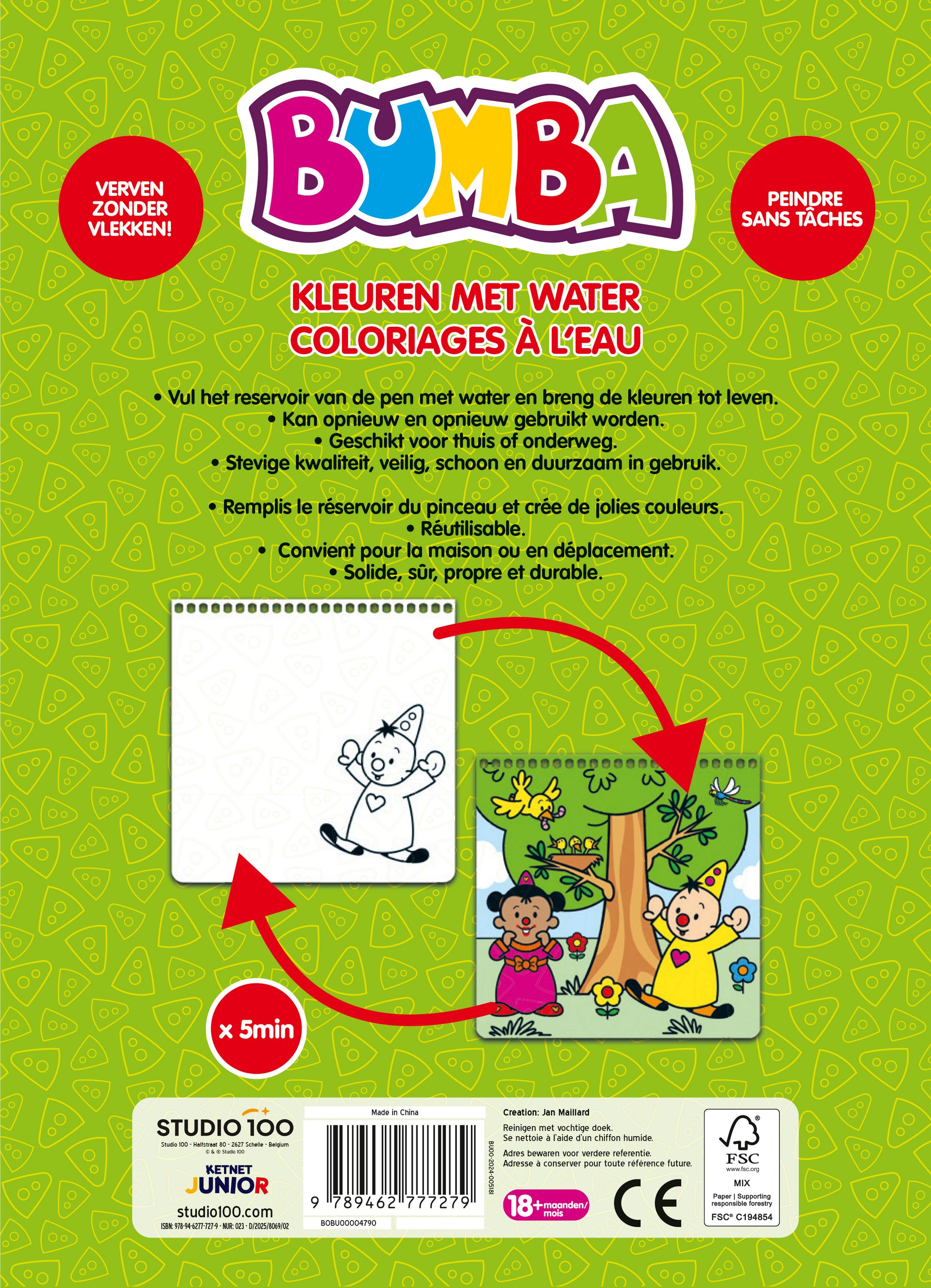 Bumba Kleurboek "Kleuren met water" - Groen