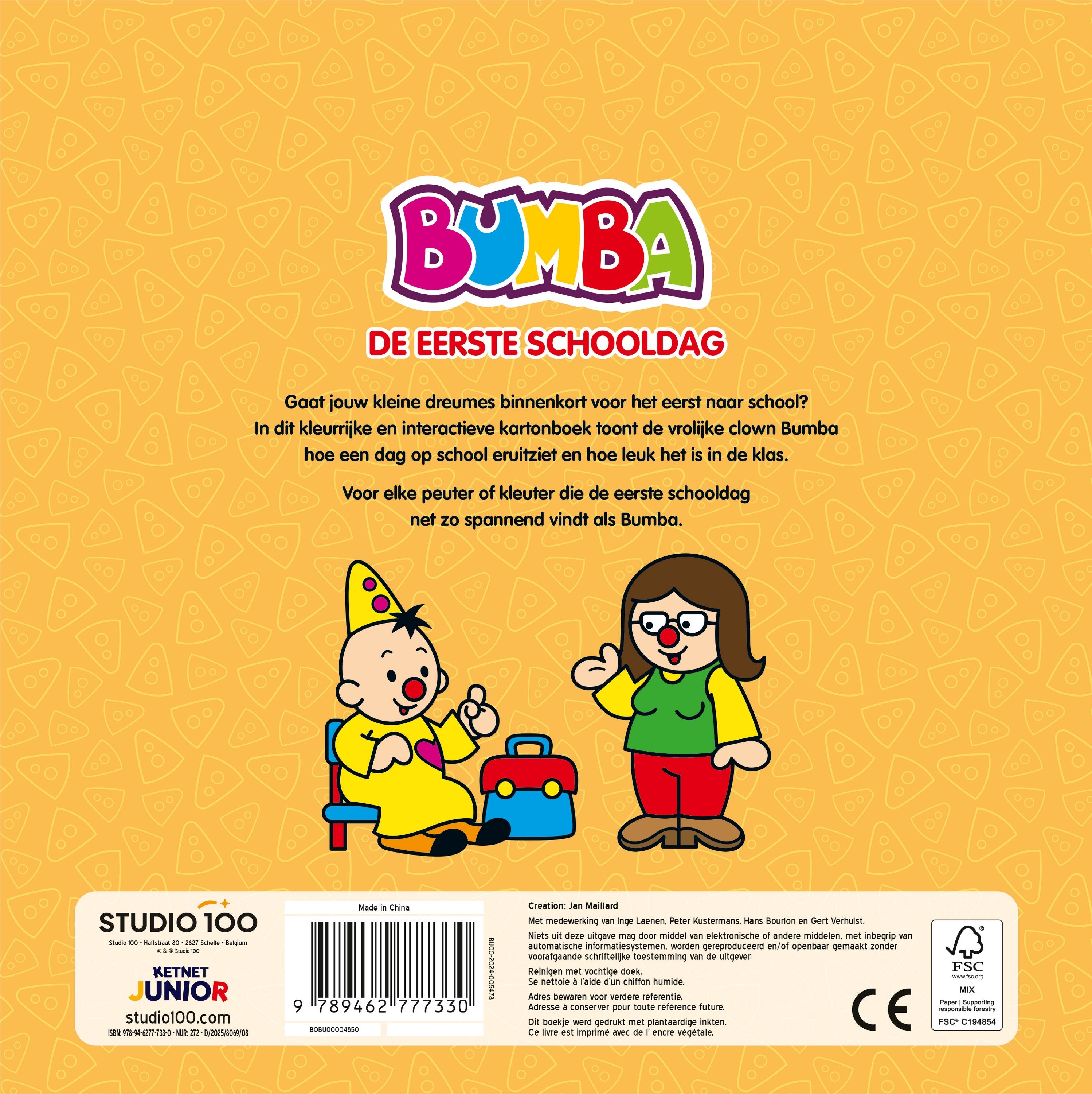 Bumba Kartonboek "De eerste schooldag" - Met flapjes