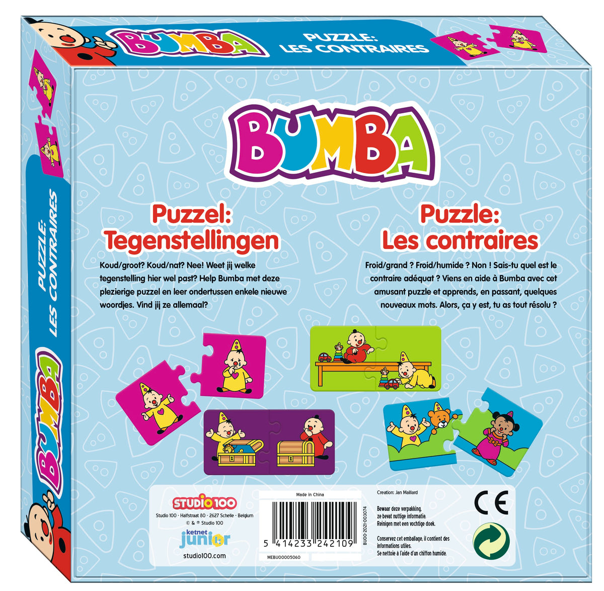 Bumba Puzzel "10 in 1 Tegenstellingen" – 10 puzzels van 2 stukken