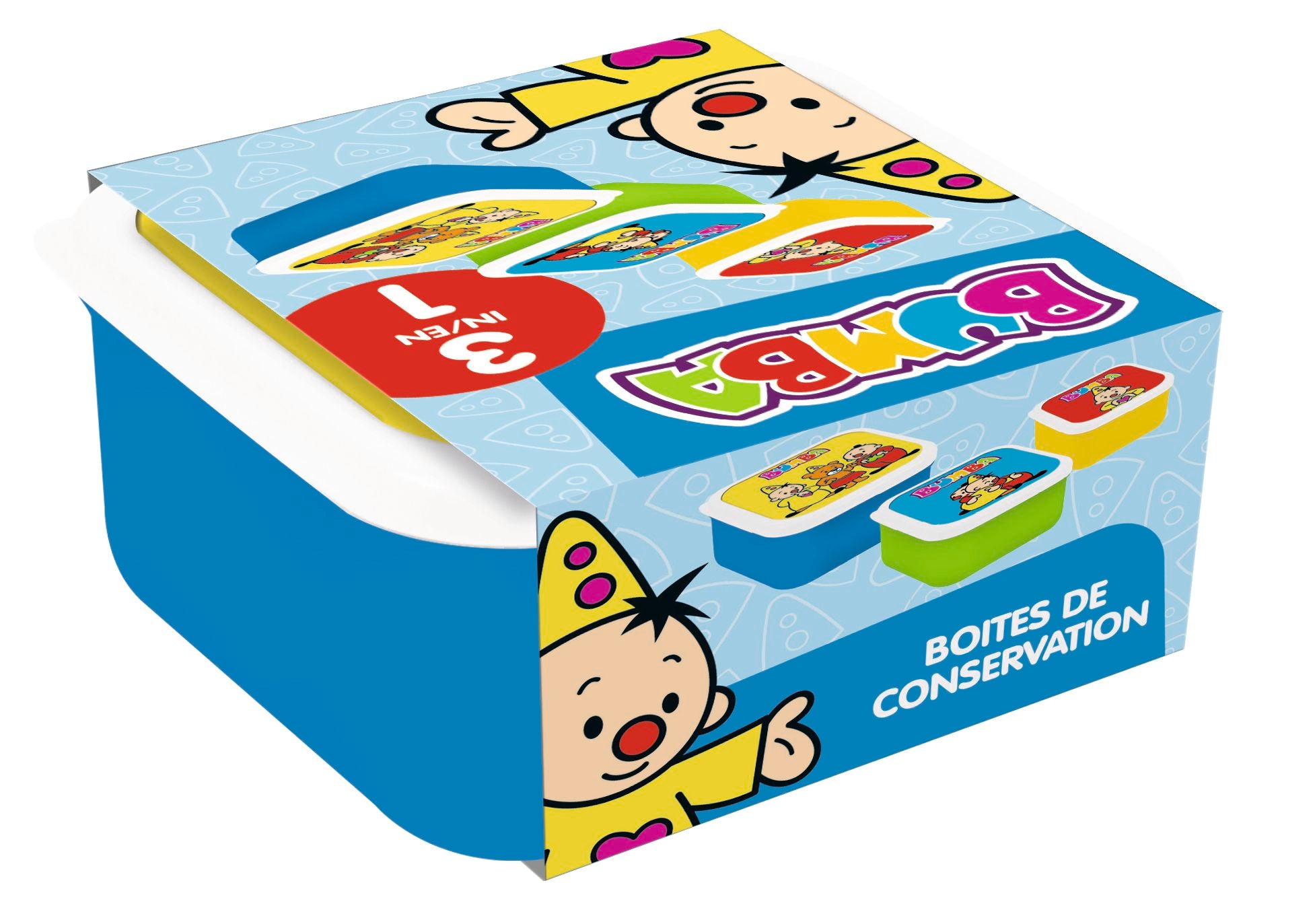Bumba Lunchbox "3 bewaardozen" – Blauw / Groen / Geel