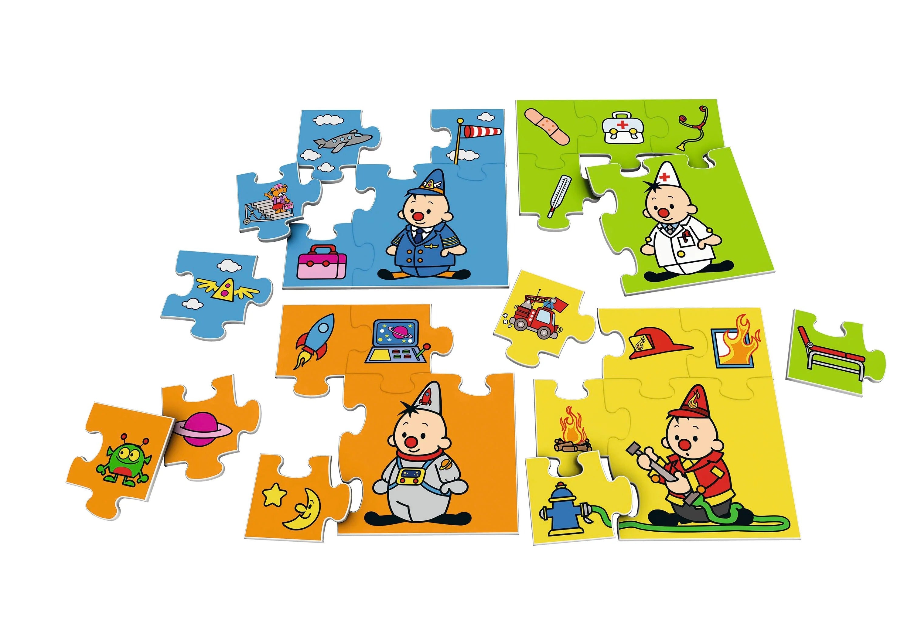 Bumba Puzzel 4 in 1 "Beroepen" – 4 x 6 stukken