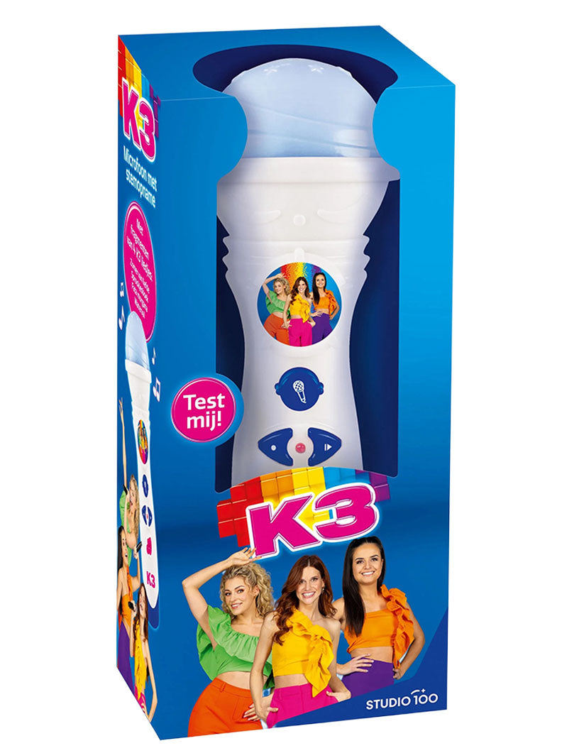 K3 Speelgoedmicrofoon "Met stemopname" – Met nieuwe liedjes – Alle Kleuren